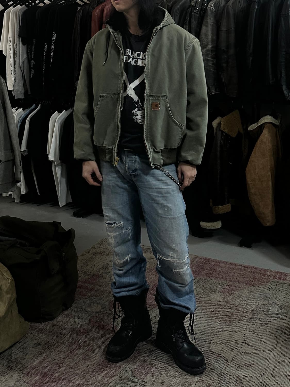 OG 칼하트 J130 액티브 자켓 칼하트 ARG 모스그린 상품이미지2