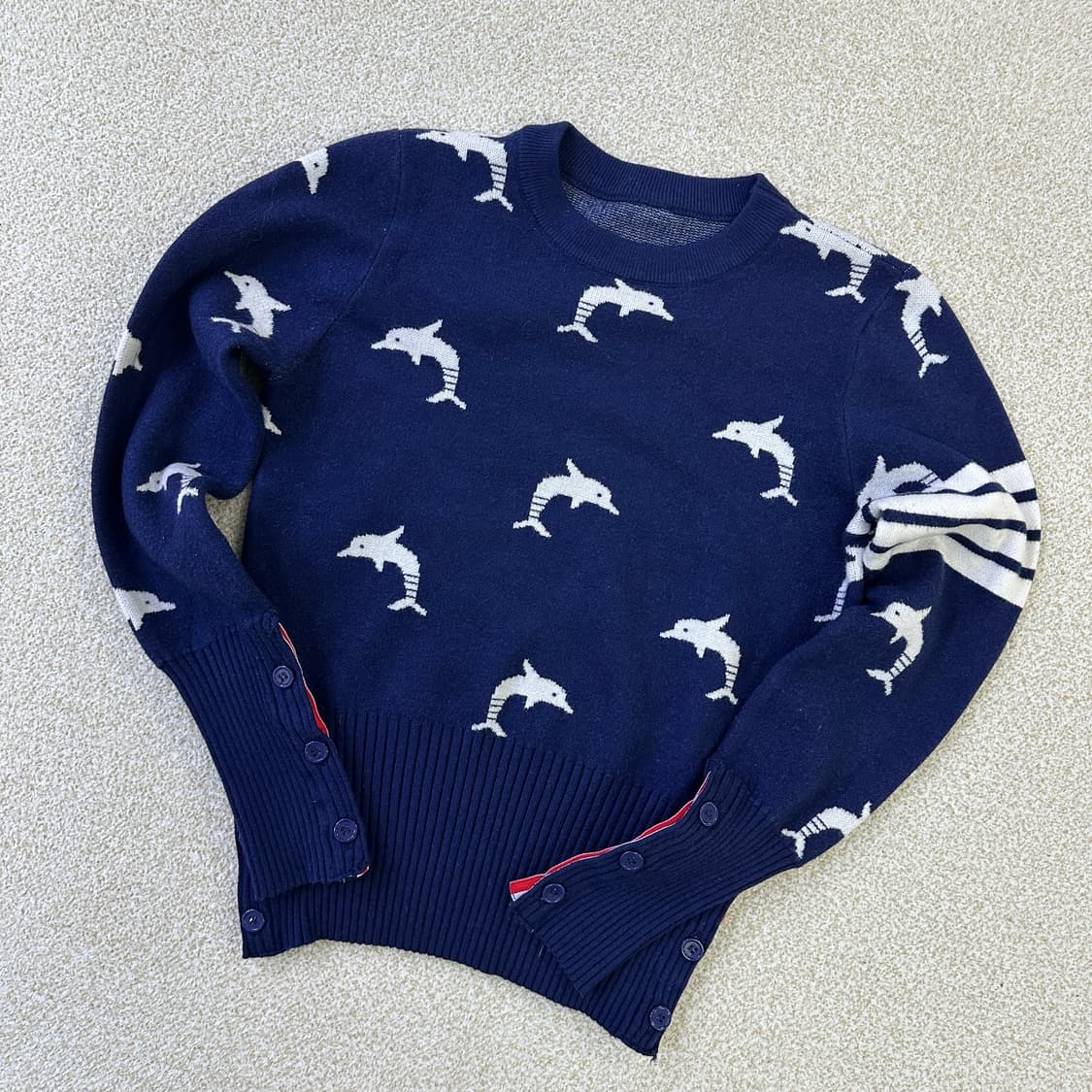 실측확인 고급 돌고래 자수 니트 0323D 상품이미지1