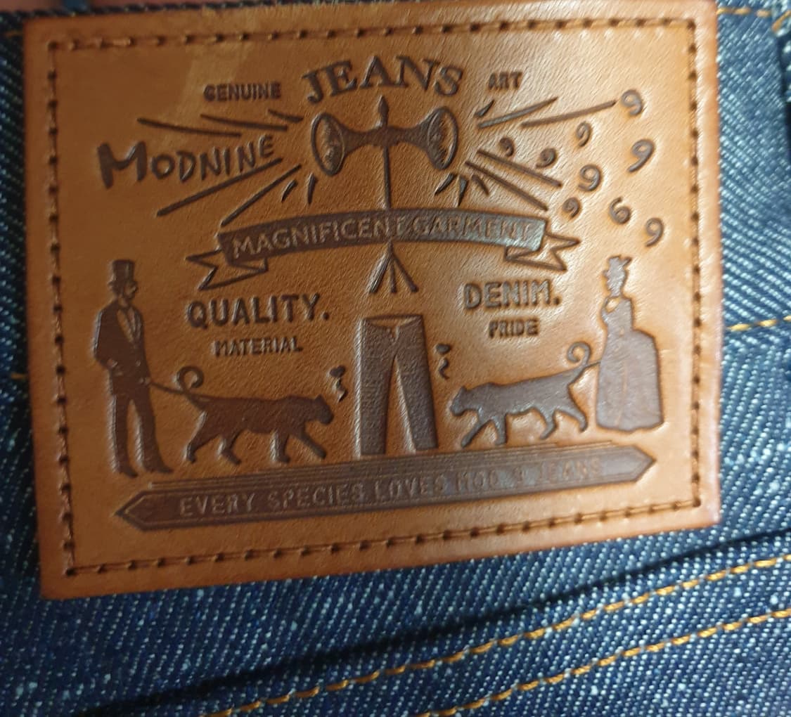 모드나인 MOD1 레귤러핏 생지 데님진 (32) 상품이미지4