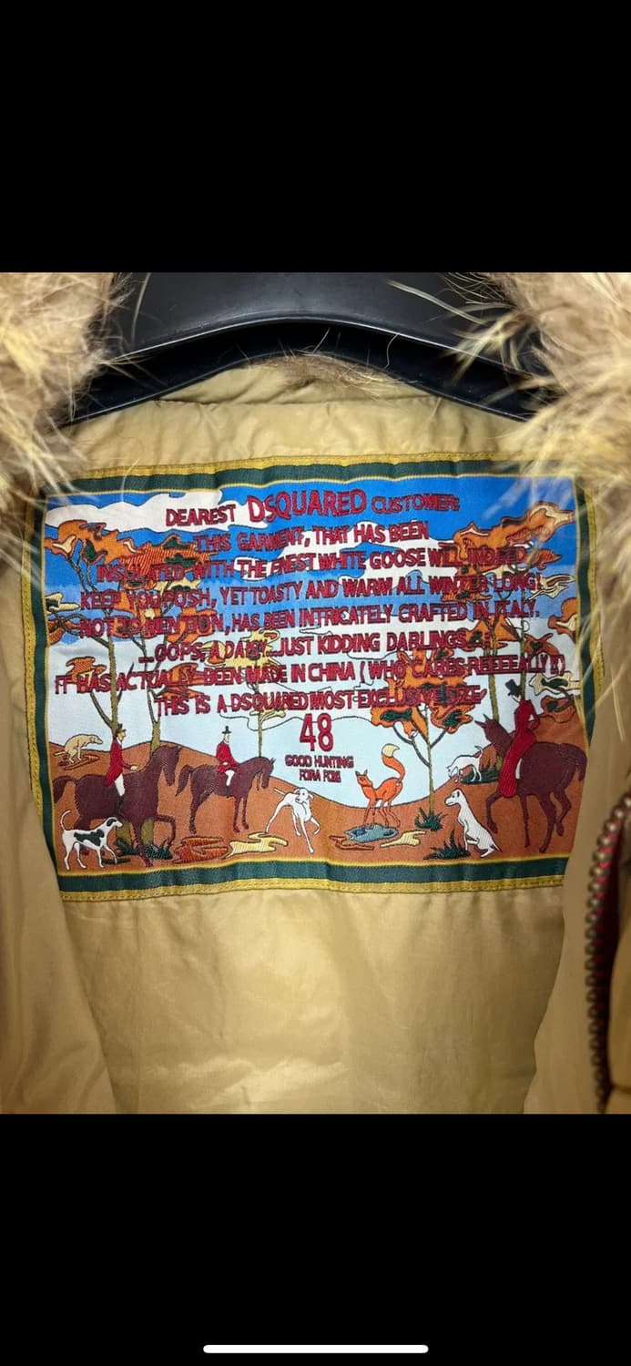 P000 디스퀘어드2 베이지 라쿤퍼후드 다운 자켓 L 상품이미지5