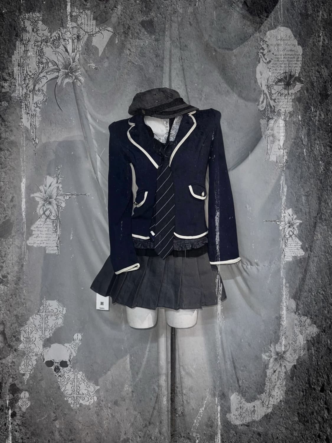 트랄라라 프릴 셔츠 무채색 네이비 엑시즈팜 코디세트  상품이미지1