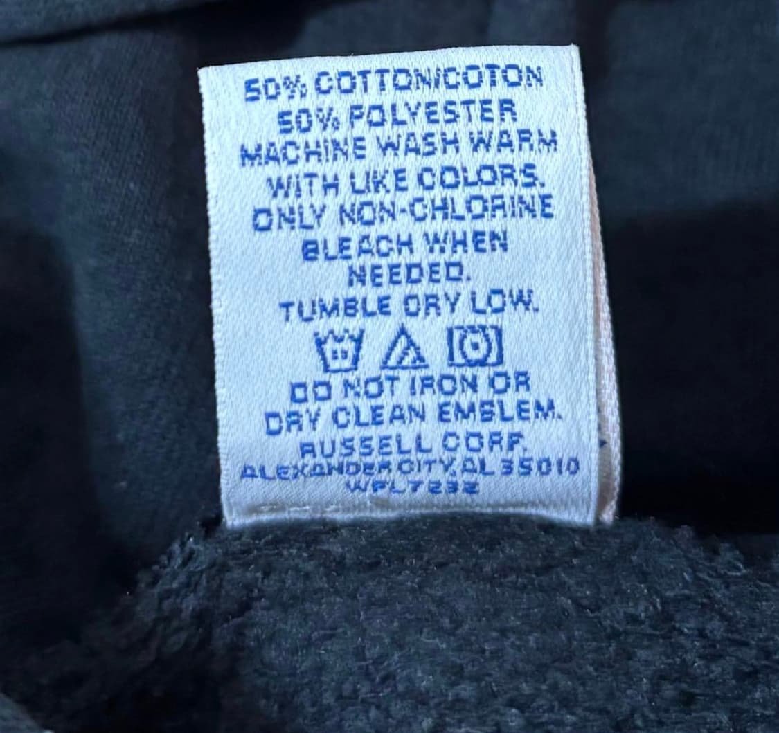 90s 황금사이즈 L) 러셀 후드 집업 블랙 상품이미지4