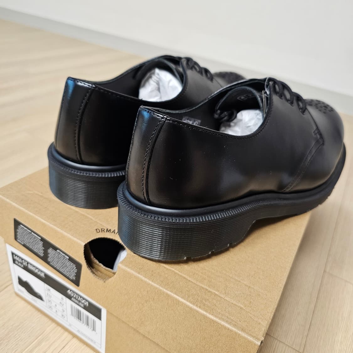 270 새제품) 닥터마틴 1461 아날린 ST 브로그 레더 스틸토 블랙 상품이미지5