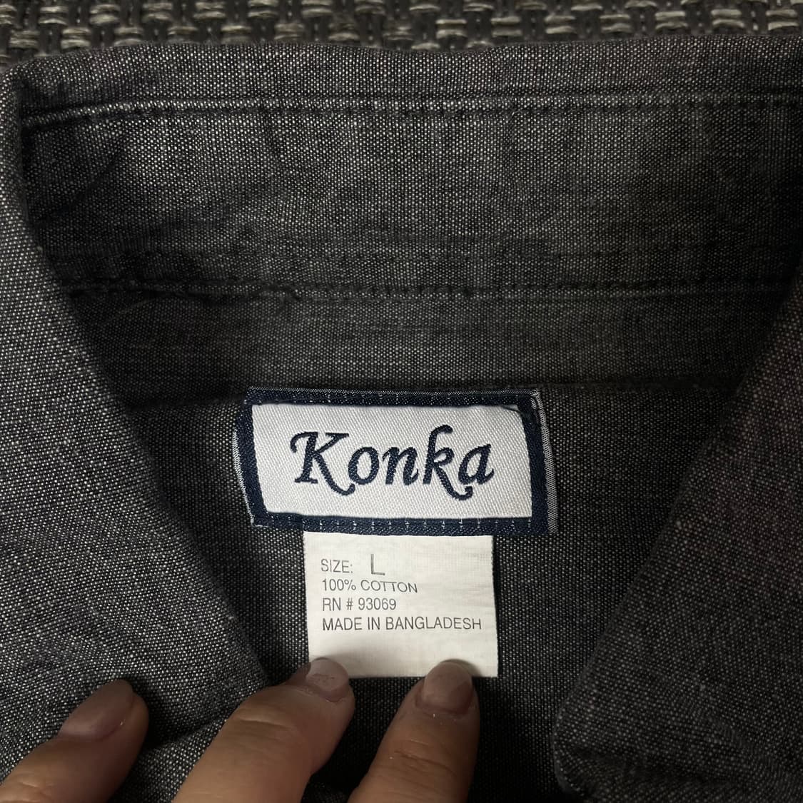 콘카 그레이 원포켓 카모 포인트 긴팔 셔츠 L 상품이미지4