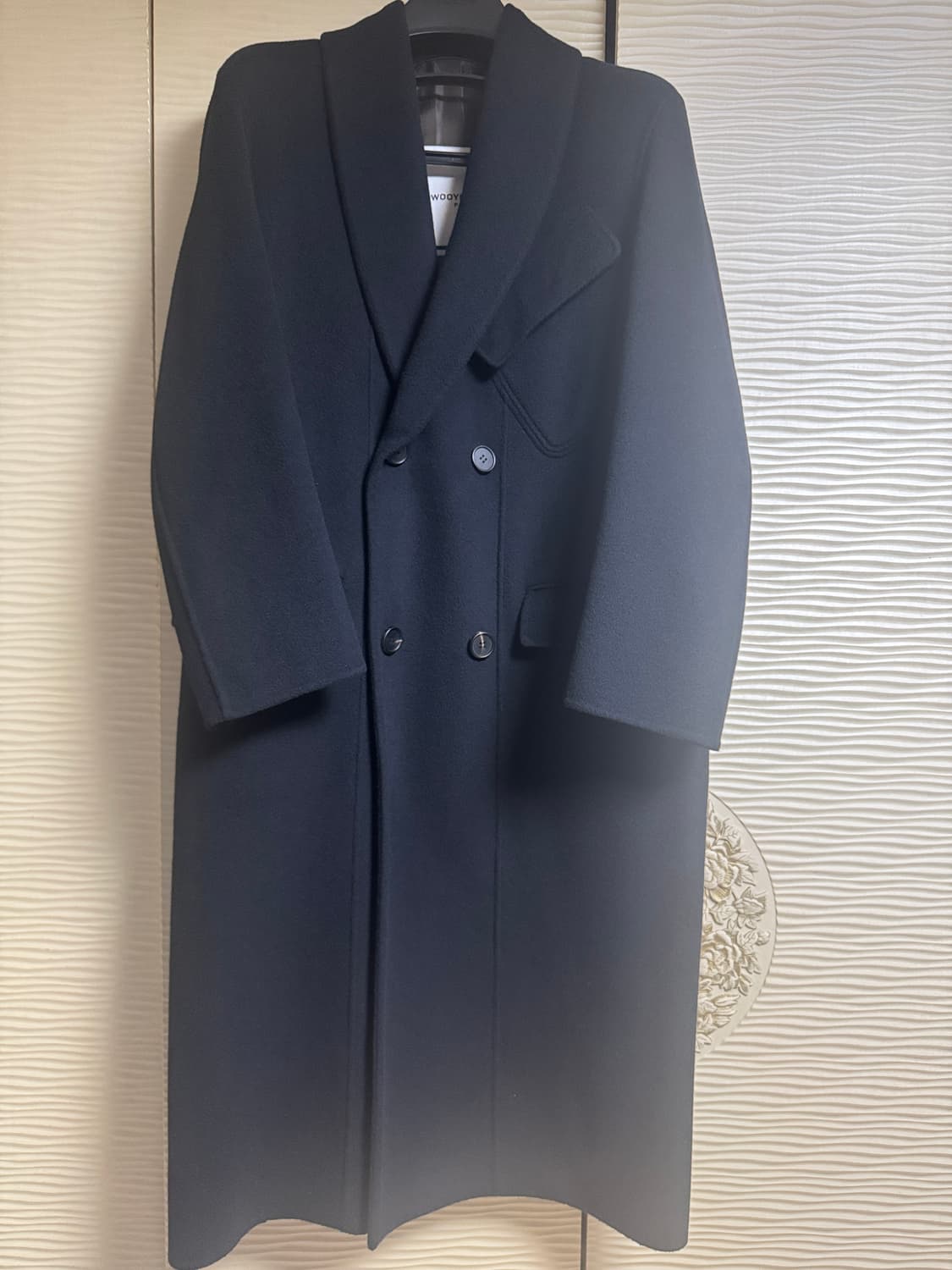 우영미 18Fw 숄카라 컬렉션 블랙 롱코트 44사이즈 실측기재 상품이미지7