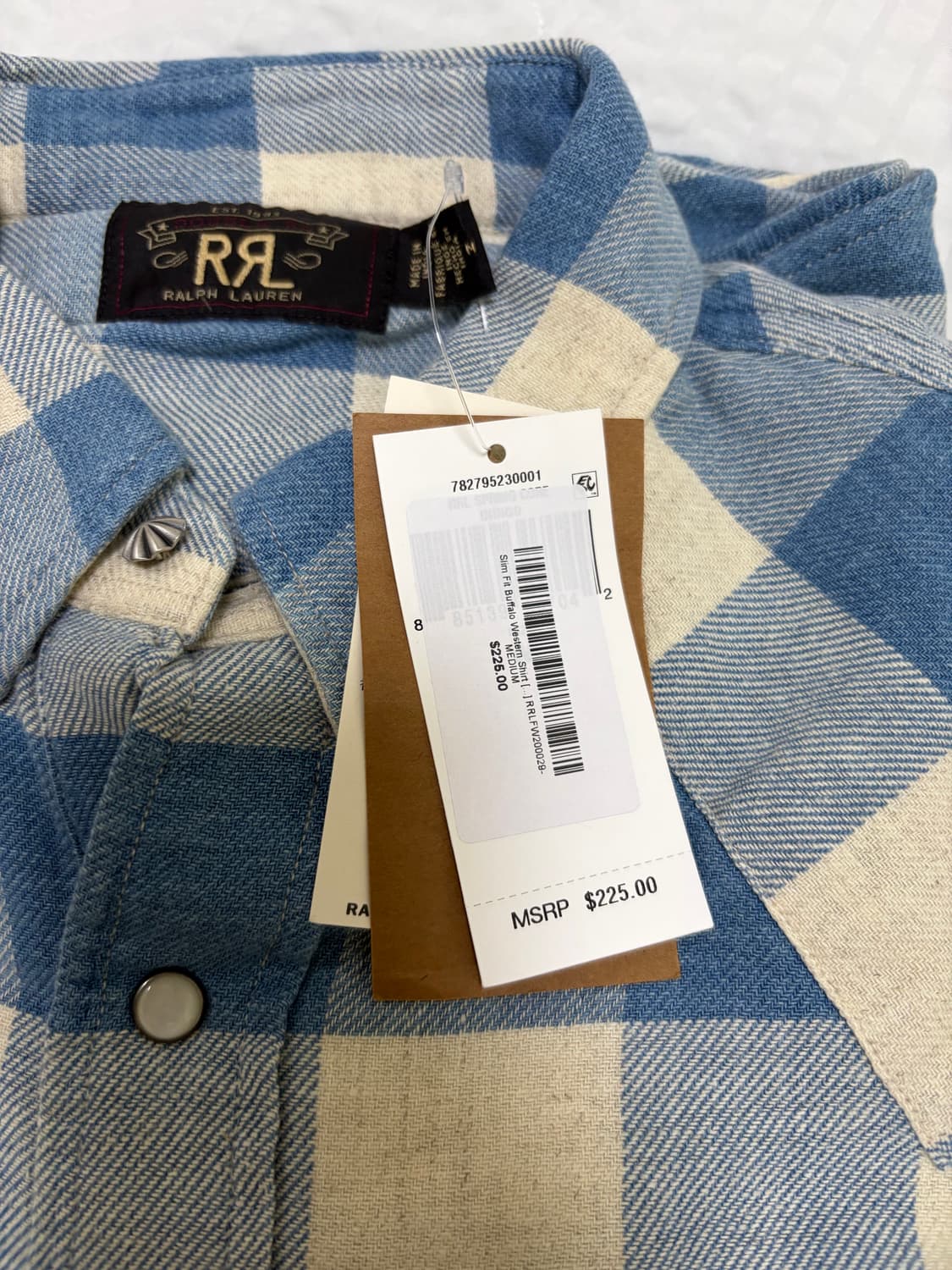 RRL 더블알엘 웨스턴셔츠 인디고크림 M 새제품 상품이미지7