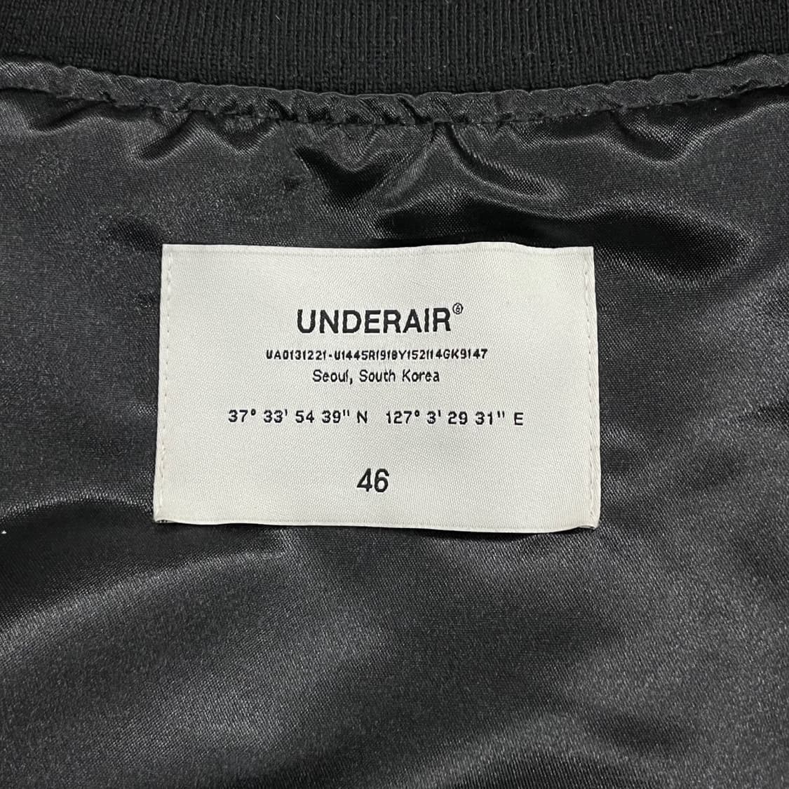 [정품/46] 언더에어 흑백 자수 스카잔 봄버자켓 상품이미지5