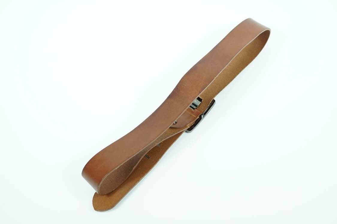 아메카지 워크웨어 리얼 레더 브라운 벨트 상품이미지2