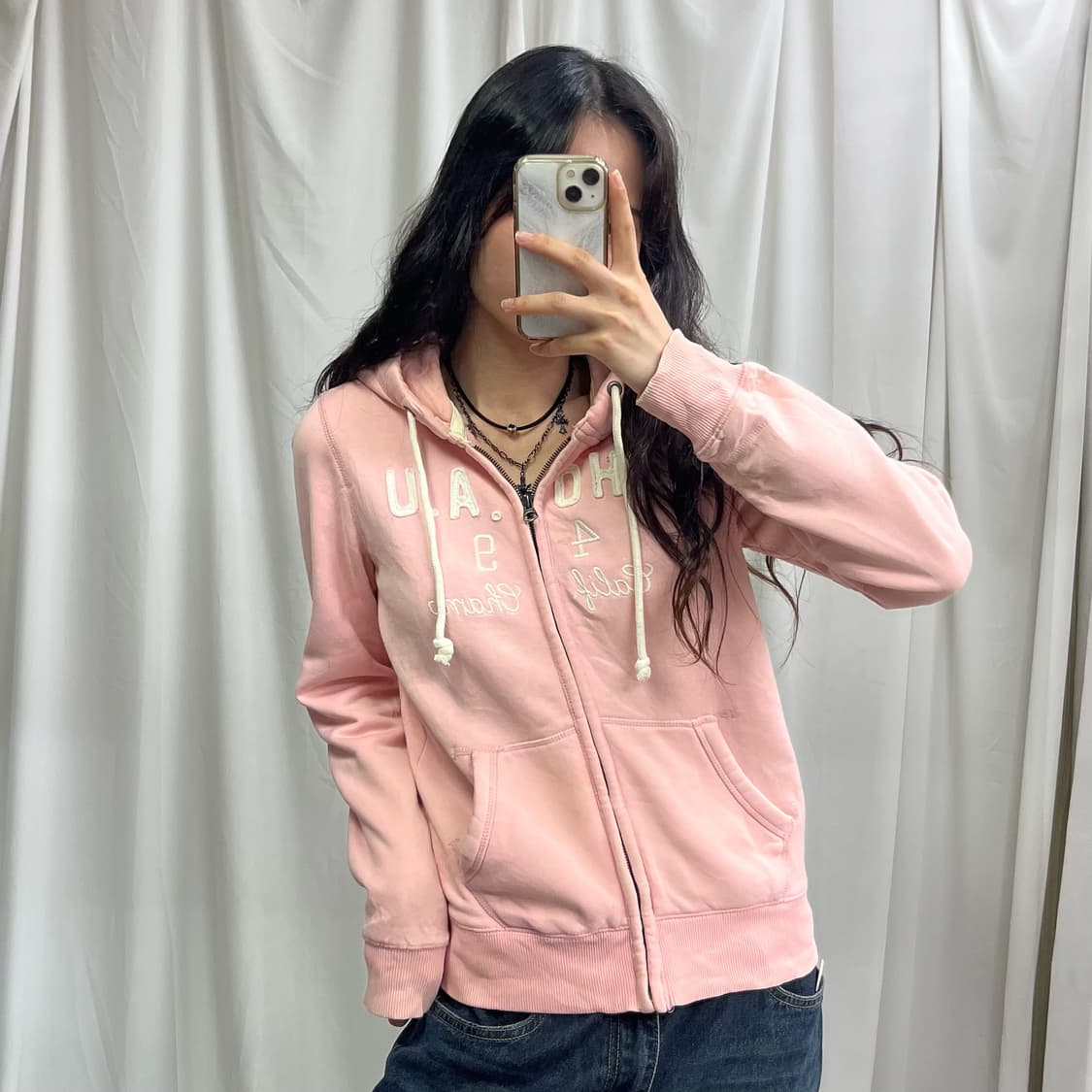 Who.A.U pink hood zip-up 상품이미지1