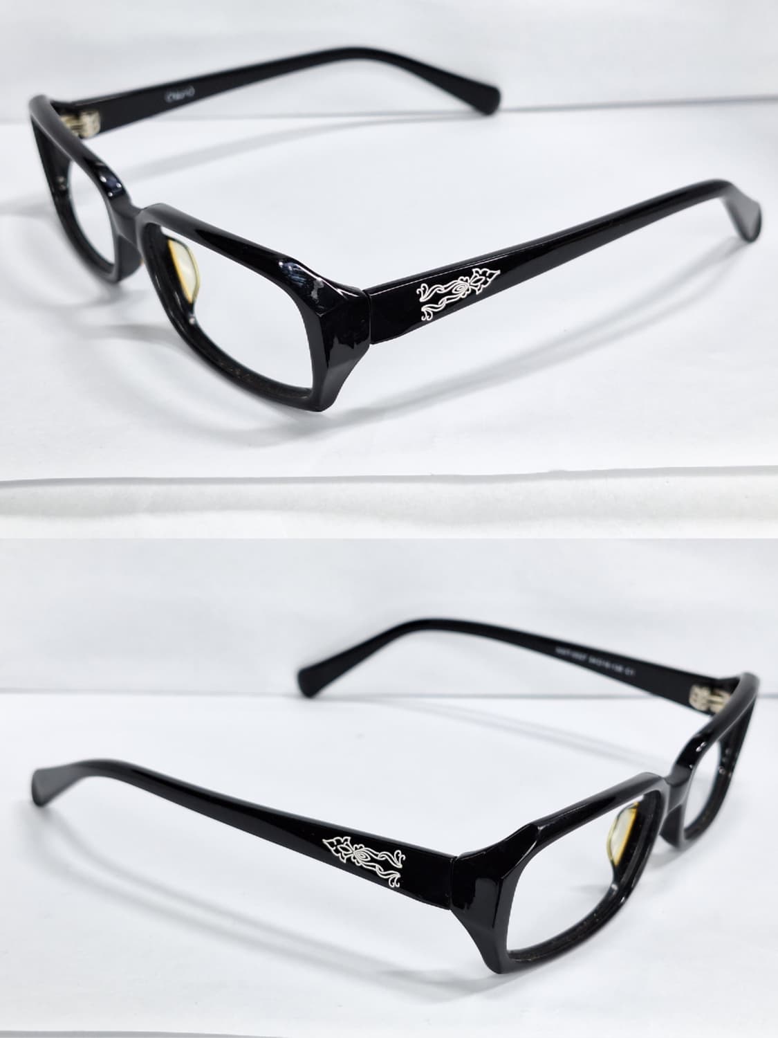 Chloris NWT-0027 54ㅁ16 블랙 실버 데코 뿔테 안경 상품이미지4