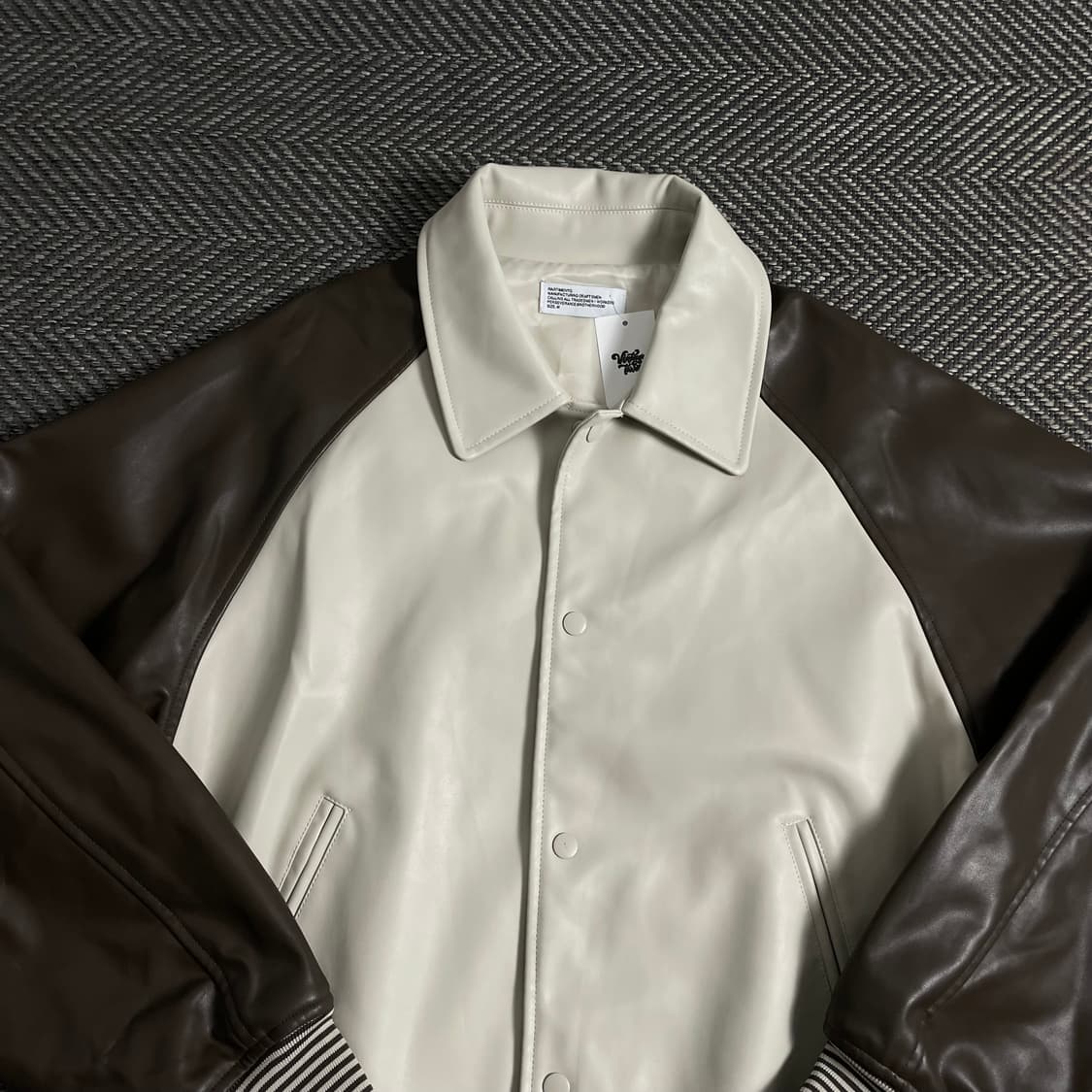 파르티멘토 버핑레더 배색 봄버 자켓o 3802 상품이미지4