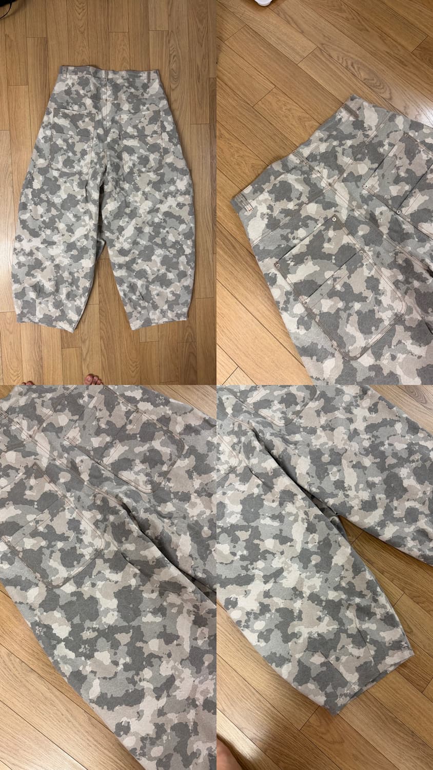 [L size] 아이필럭키 점보 다트 와이드 팬츠 카모 상품이미지4