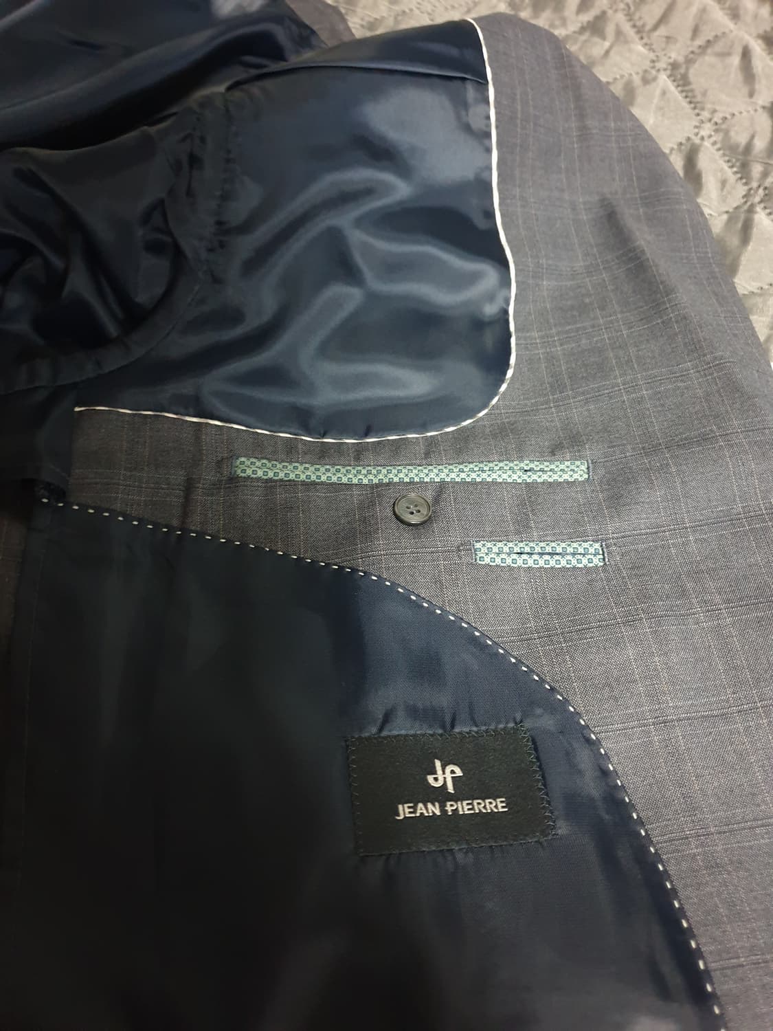 쟌피엘 대디핏 체크패턴 수트 셋업 그레이 (OS) 상품이미지4