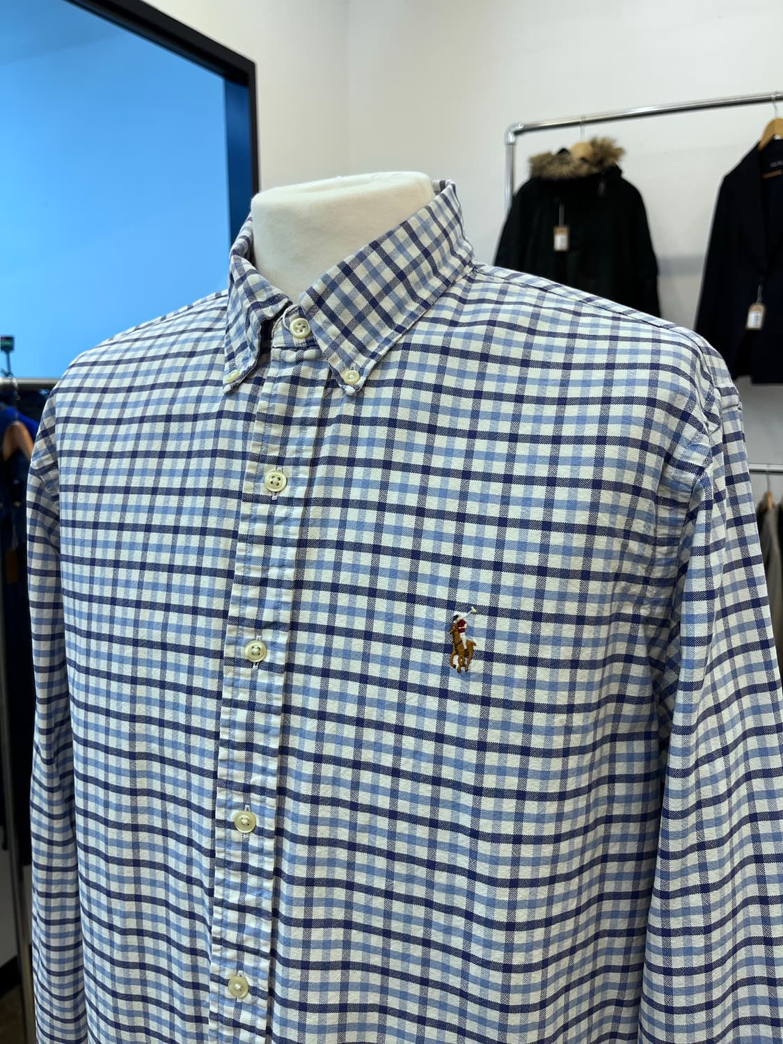 폴로 랄프 로렌 블루 체크 셔츠 상품이미지1