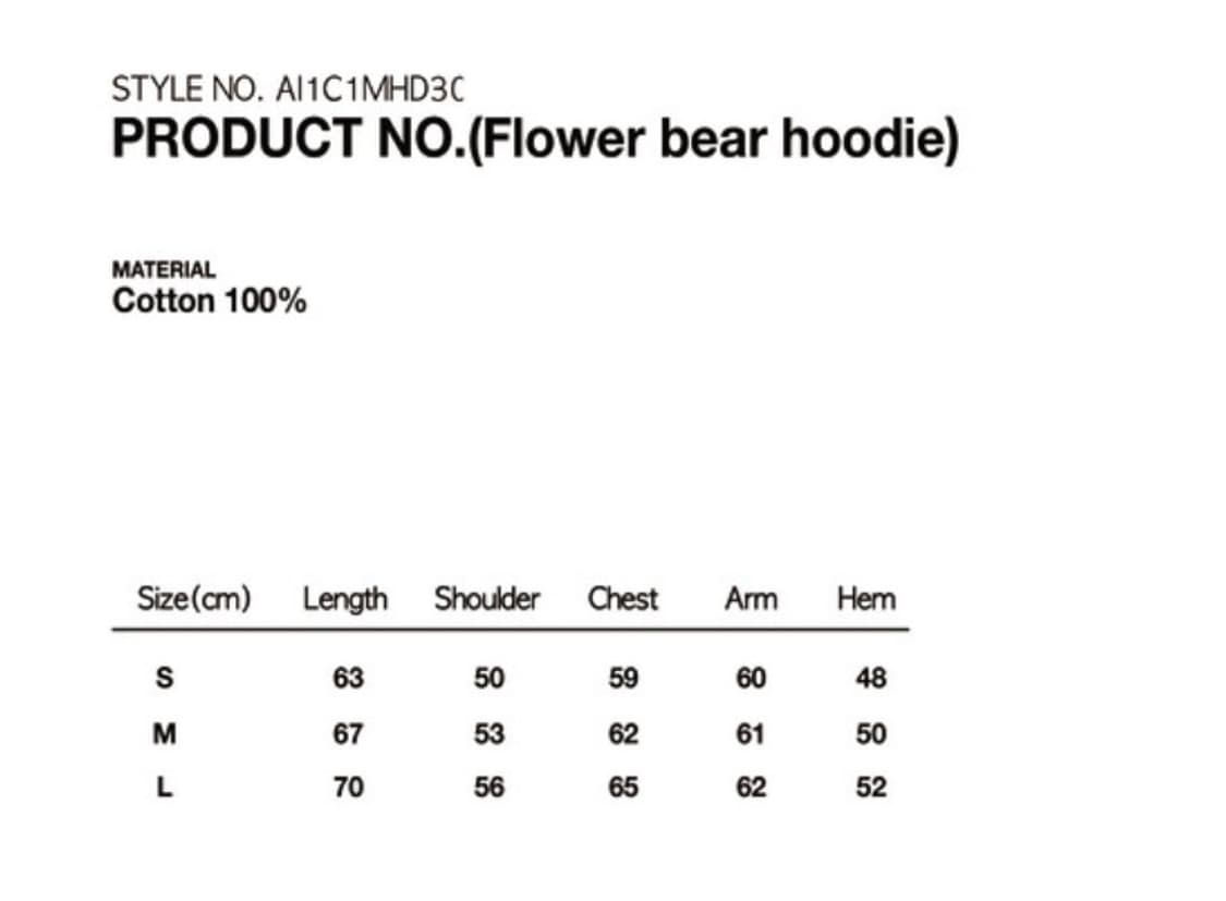 [새상품] 어피스오브케이크 플라워 베어 후드티 핑크 상품이미지3