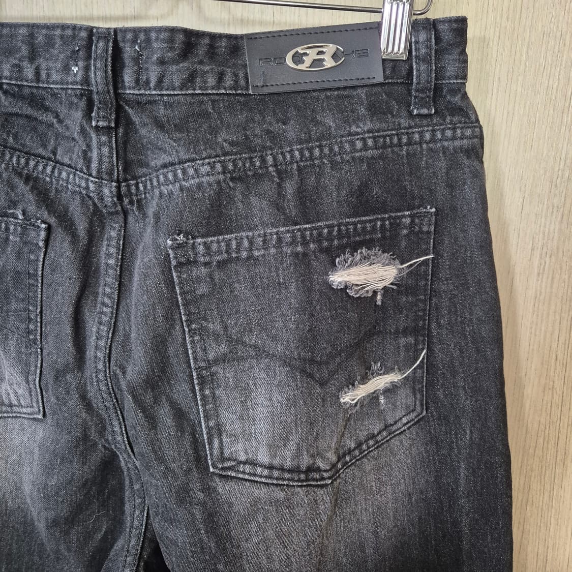 [M]락케이크 ROCKCAKE 와이드 데미지 데님 진 상품이미지5