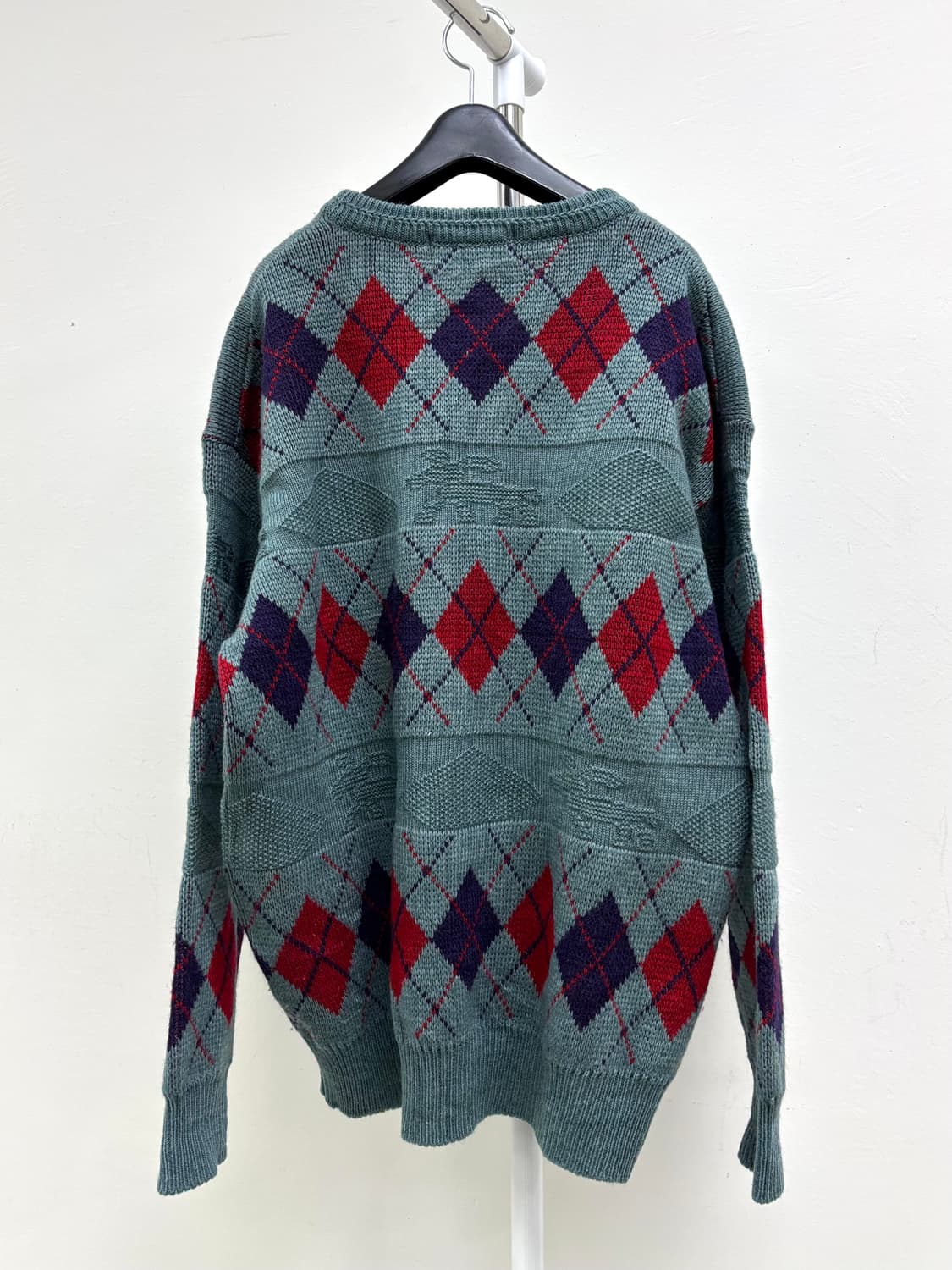 빈티지 아가일 울 니트 스웨터 상품이미지7