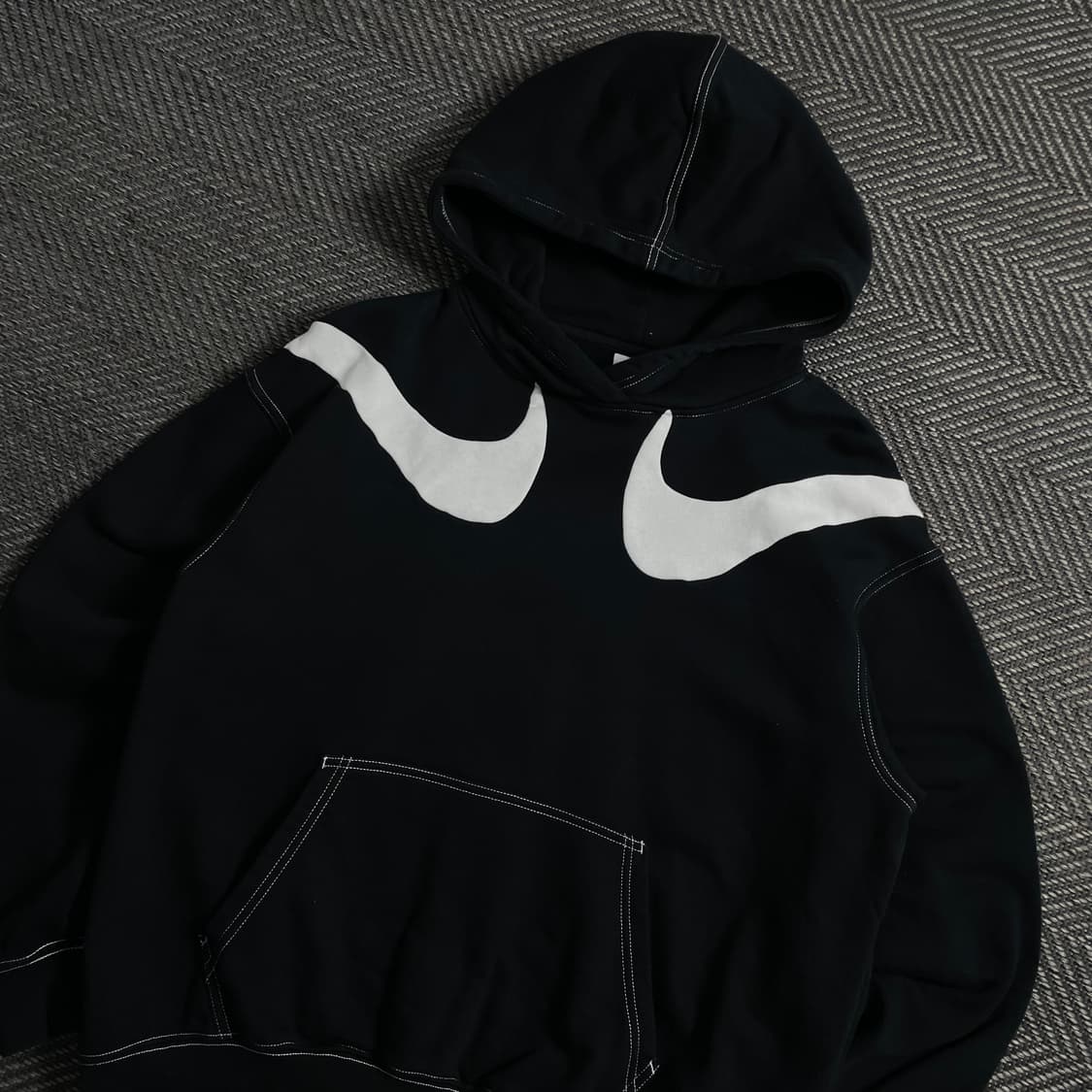 나이키 신형 더블 스우시 블랙 후드 티셔츠y 4124 상품이미지1