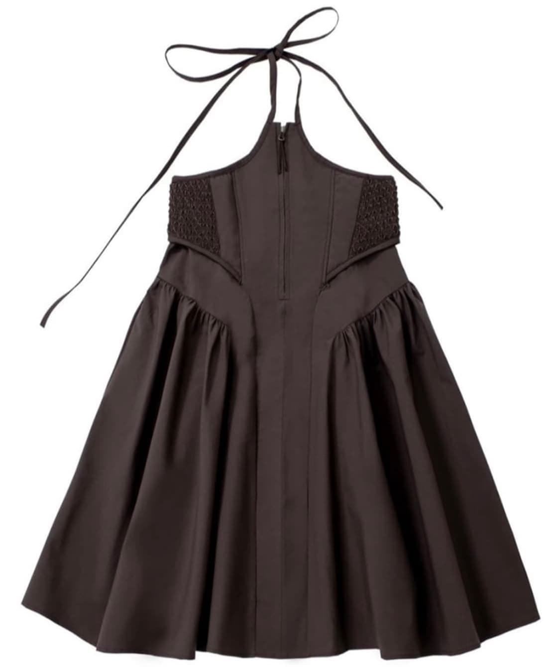 울리카 상투스 스모킹 2way드레스 스커트 브라운 상품이미지3