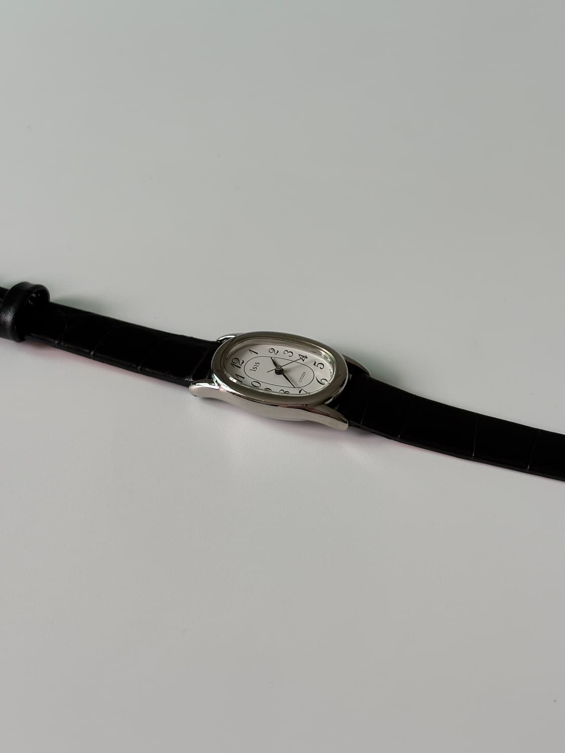 1990년대 Isis 아라빅 인덱스 실버 오벌 쿼츠 여성  상품이미지6