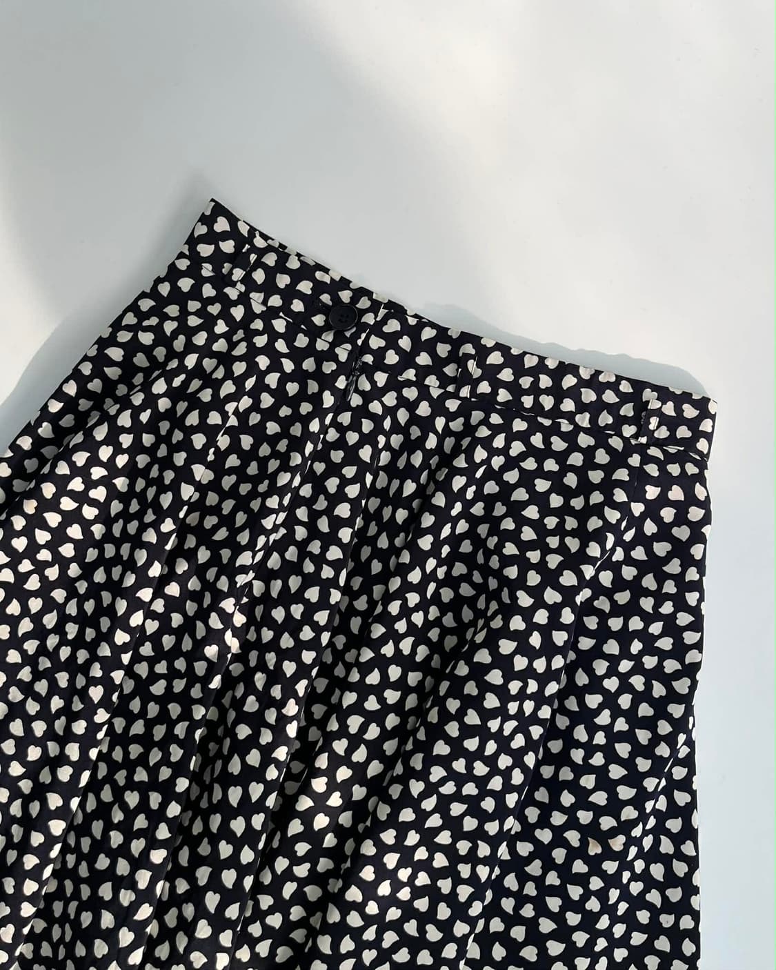 입생로랑 일본판 Y2K 하트 패턴 도트 땡땡이 플레어 스커트 치마 상품이미지3