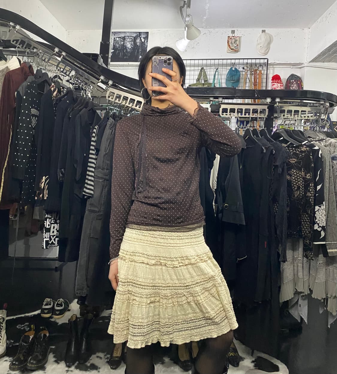 Monfler 레이스트리밍 도트 목폴라 상품이미지1