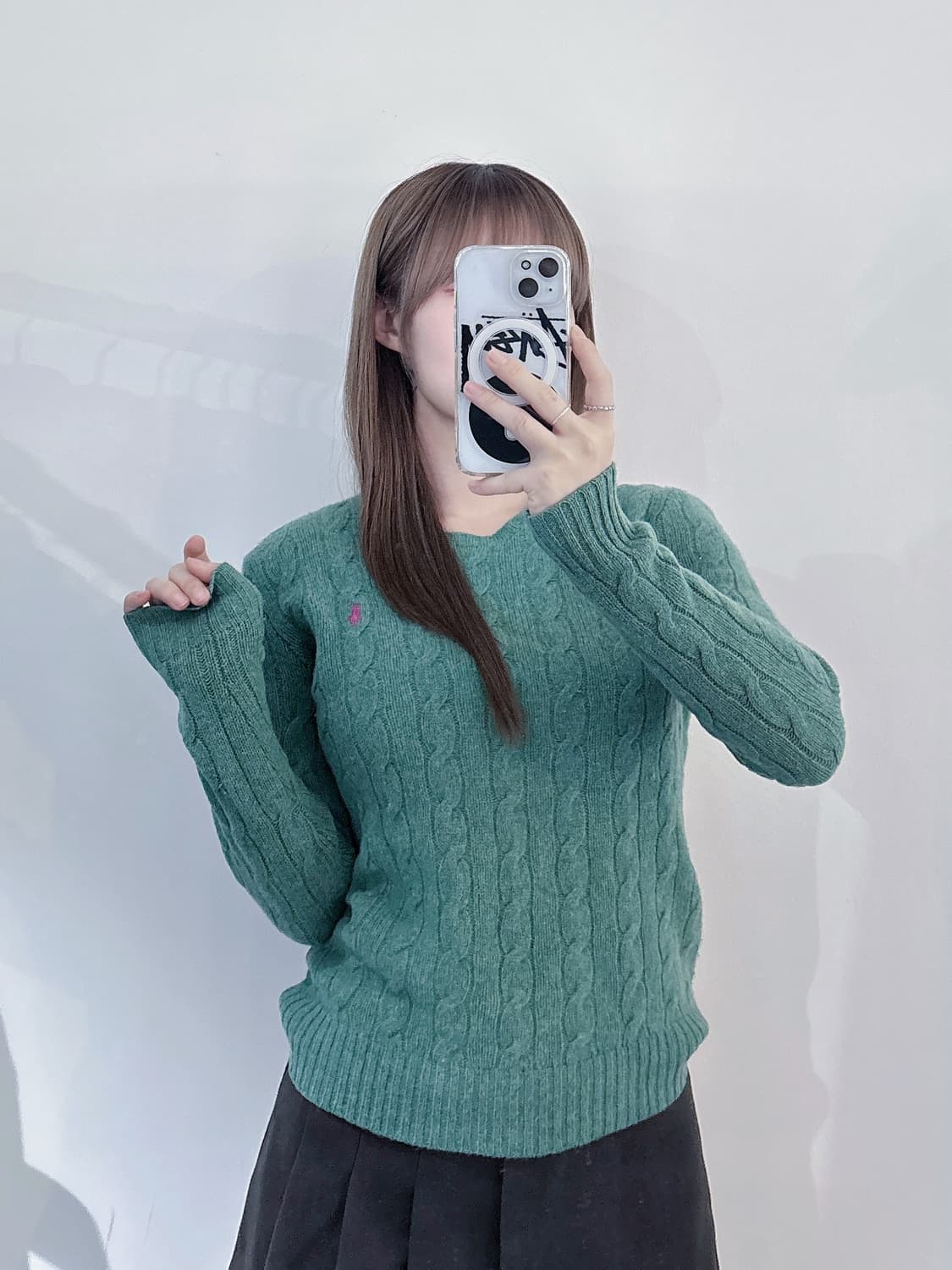 폴로랄프로렌 핑크포니 그린 케이블니트 상품이미지1