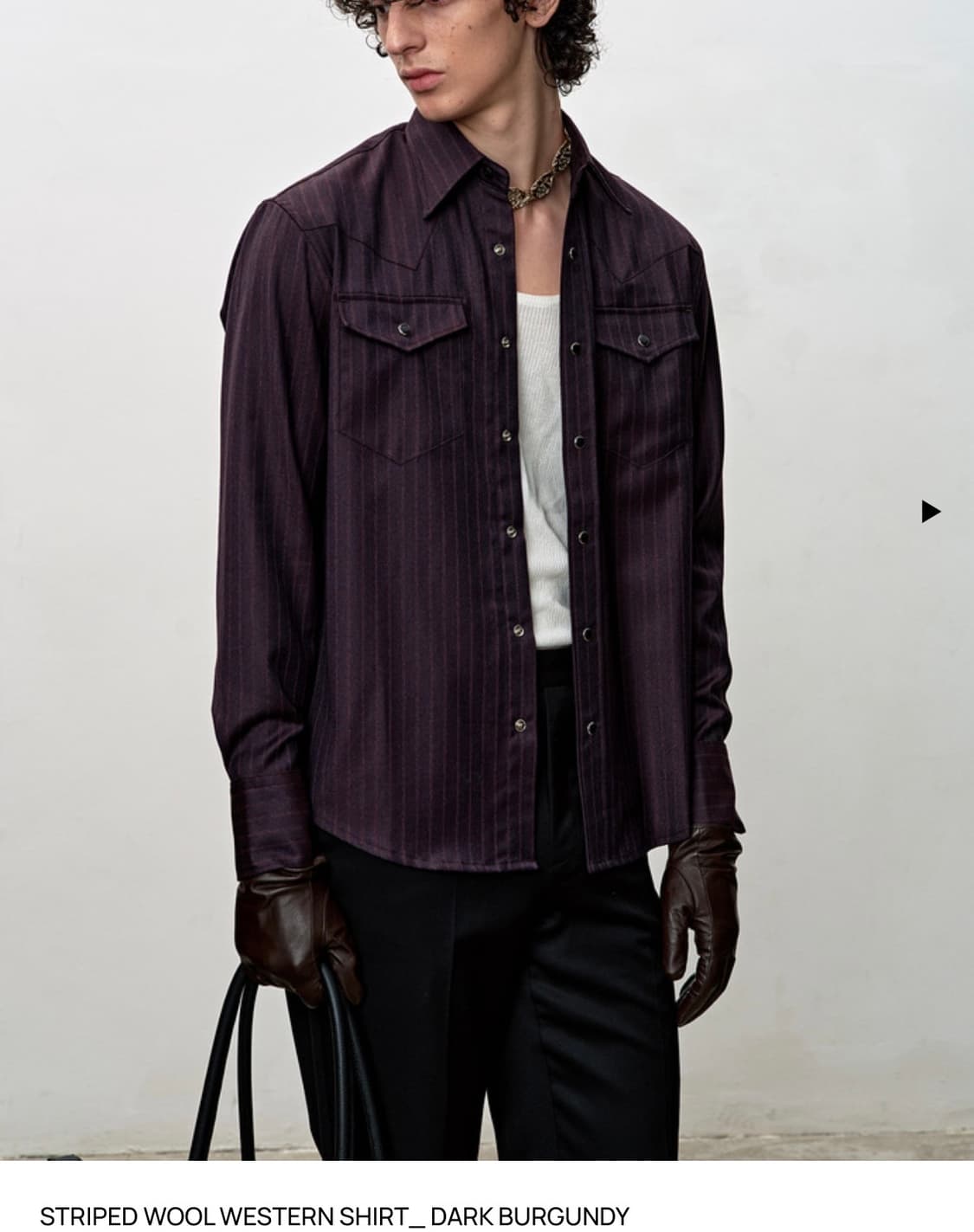 토니웩 25 fw 웨스턴 셔츠 다크 버건디 L 상품이미지3