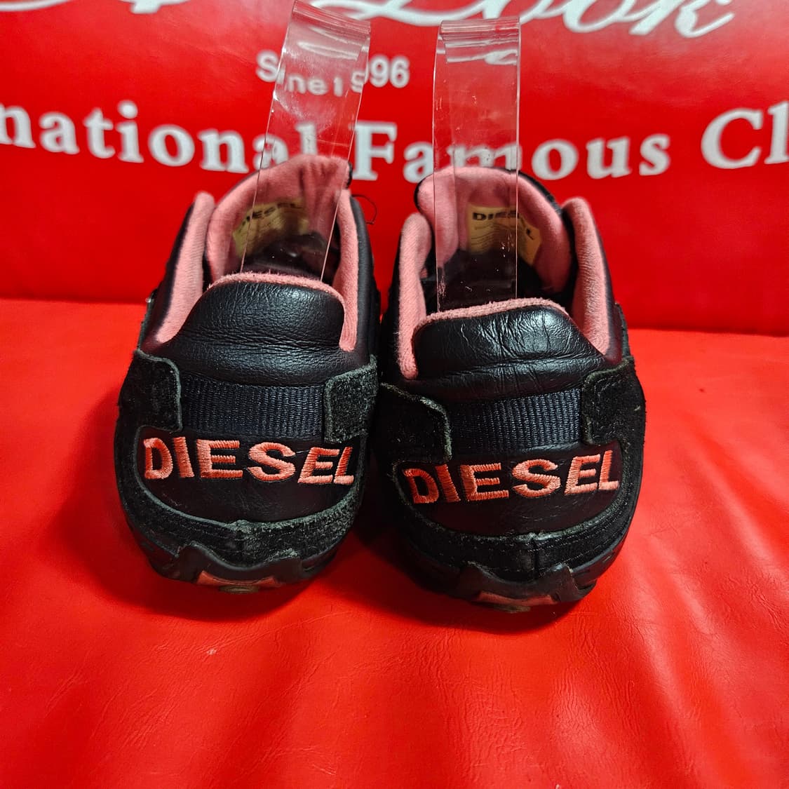 디젤(Diesel) 빈티지 핑크 레터링 스니커즈 38.5size 상품이미지2