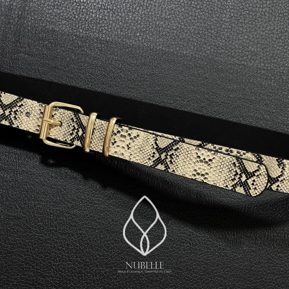 🌗 Snake printed belt / 파이톤 뱀피 프린팅 벨트 상품이미지2