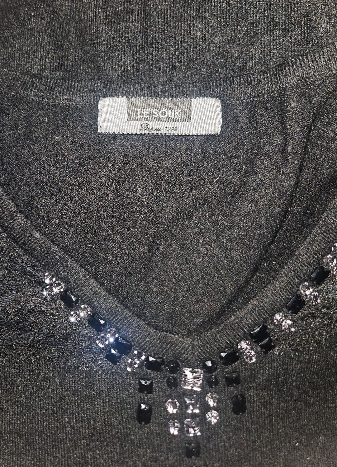 le souk 공겜여주🖤 히메 무채색 주얼리 니트 상품이미지5