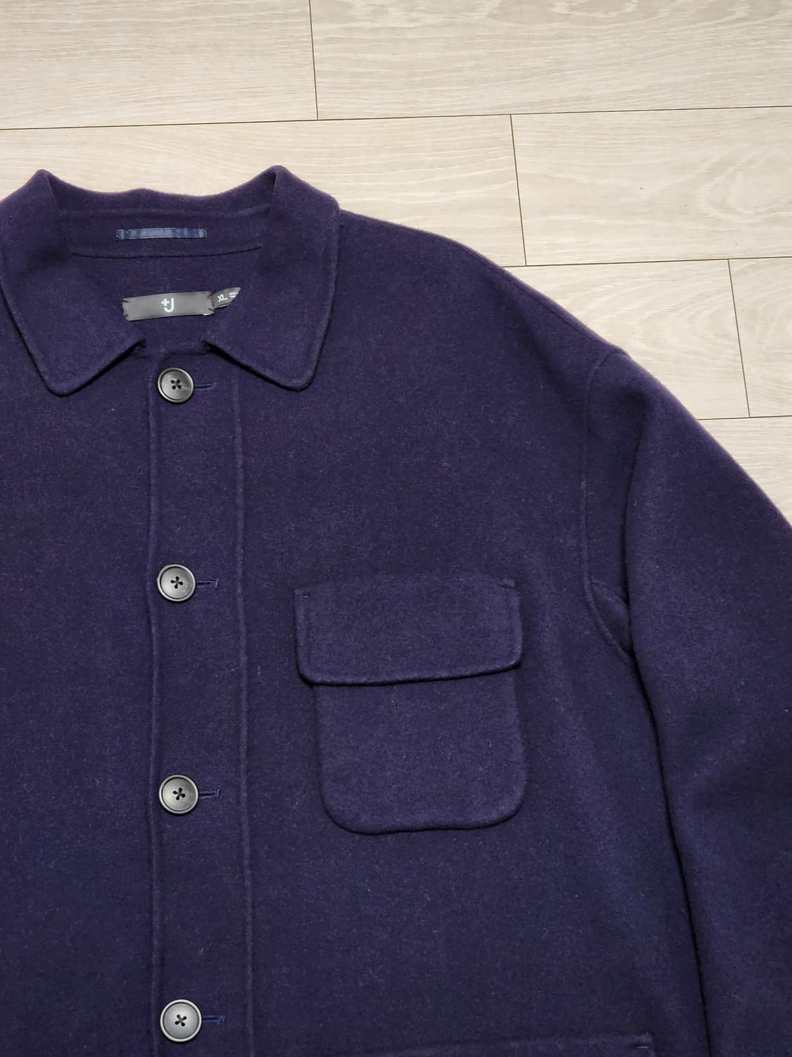 유니클로+J 더블페이스 오버사이즈 워크재킷 XL 네이비 상품이미지5