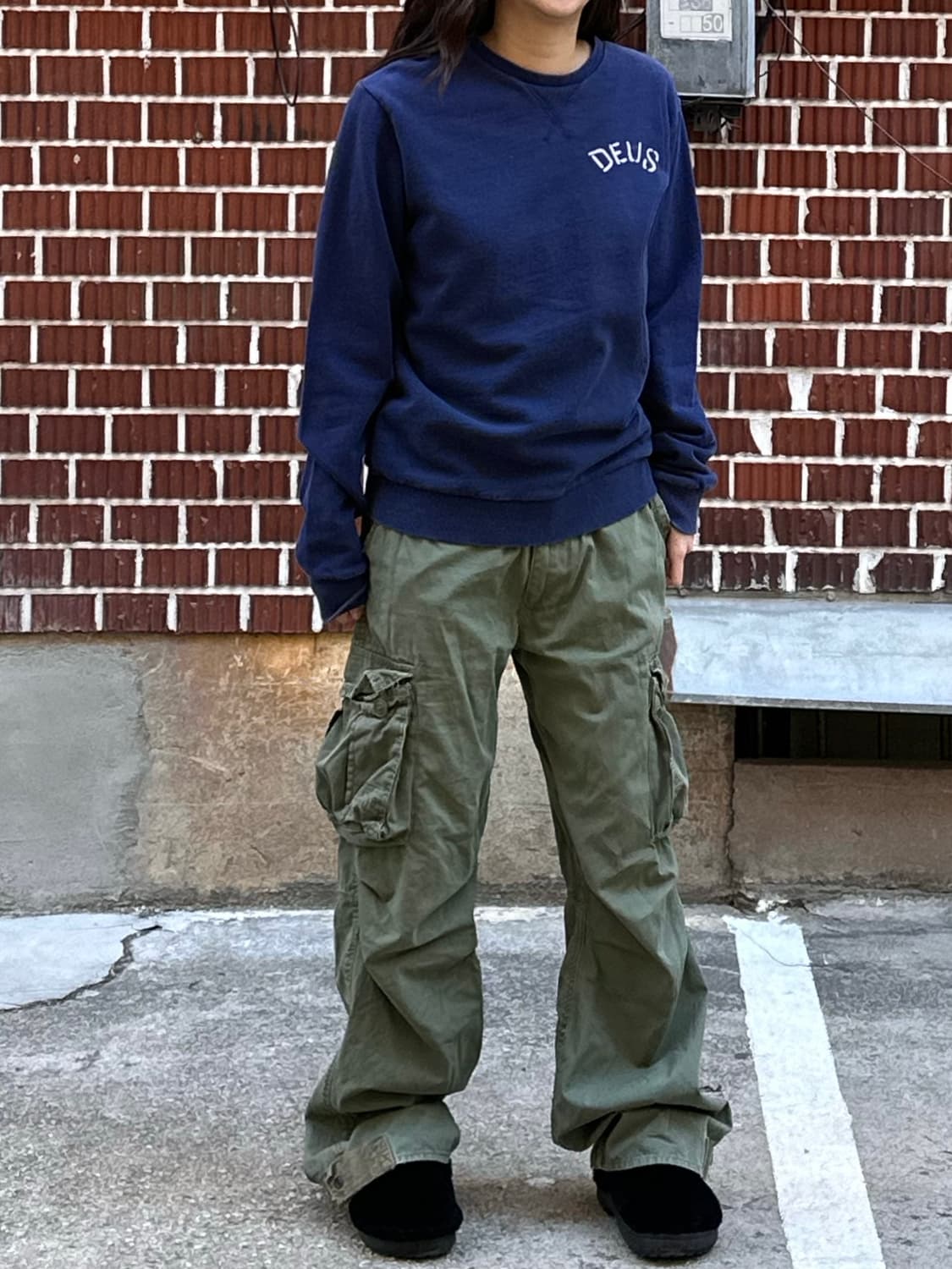 스투시 코치자켓 데우스 맨투맨 카키 카고팬츠 코디 상품이미지4