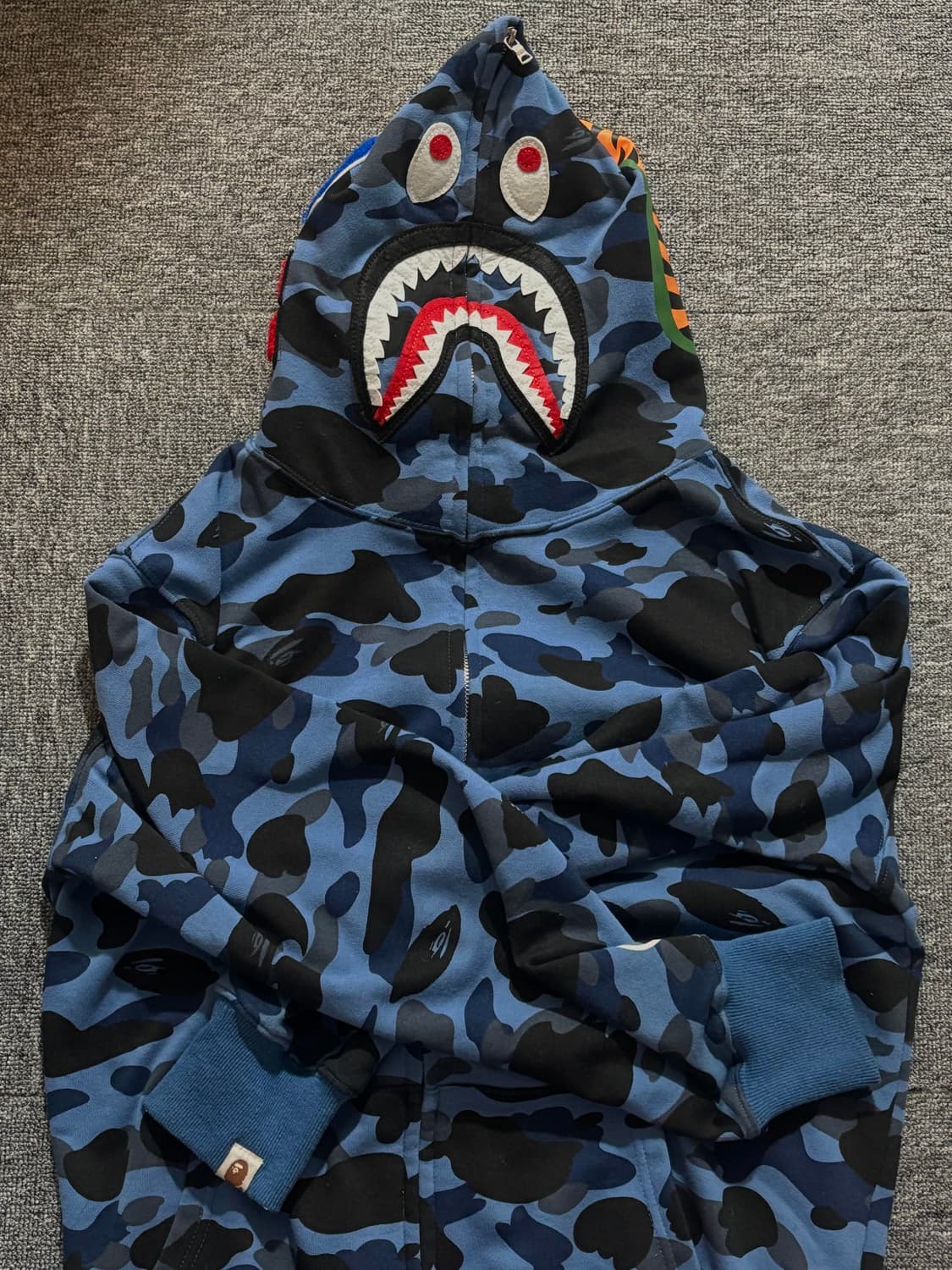 베이프 컬러 샤모 샤크후드집업 청계 상품이미지1