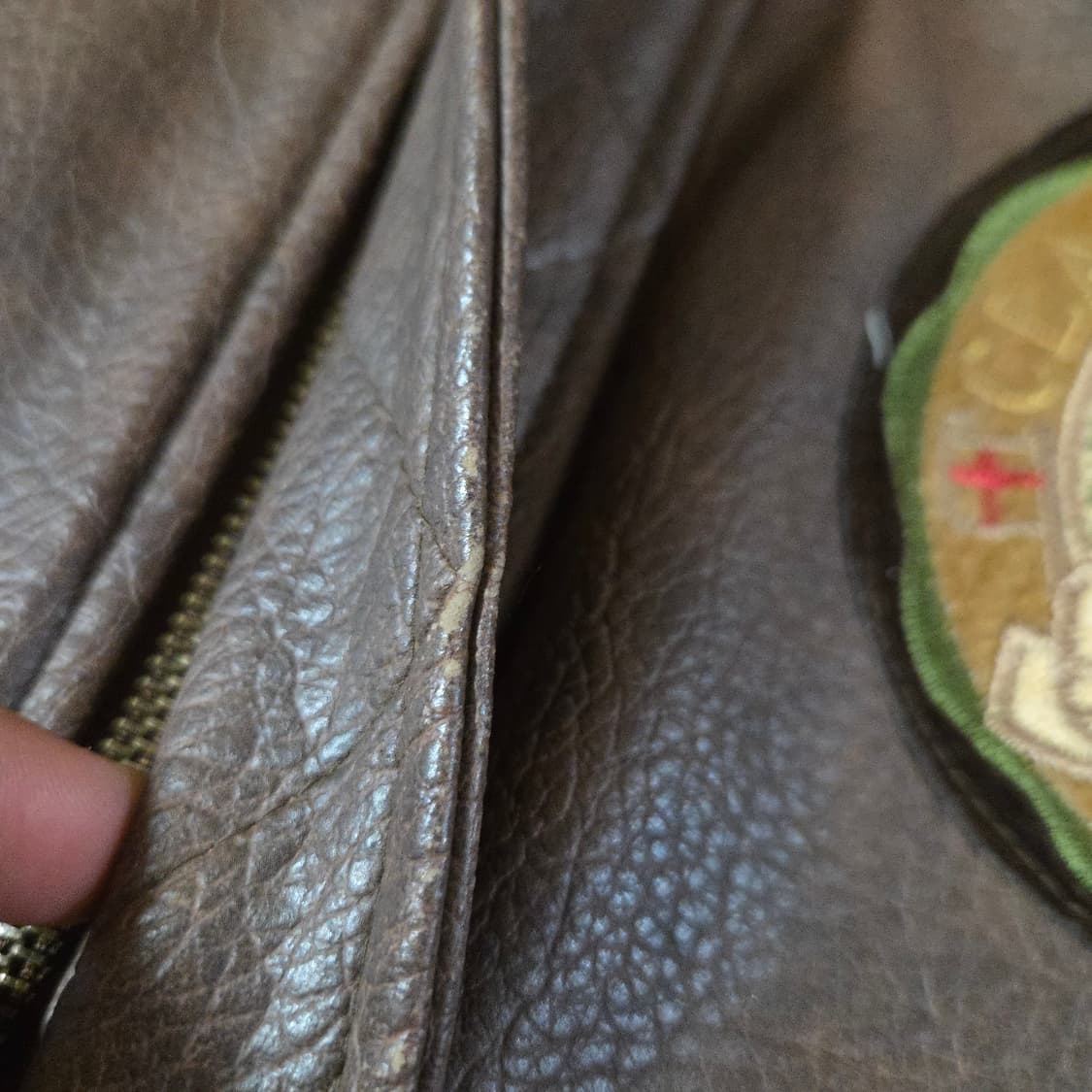 90s NewsPaper A-2 레더 자켓 XXL 상품이미지7