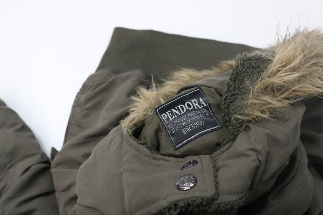 PENDORA 빈티지 카키 밀리터리 후드 퍼 보머 자켓 (L) 상품이미지8