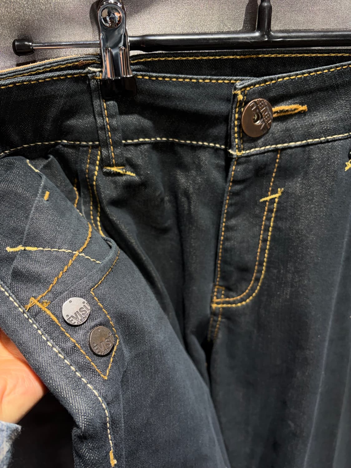 37in EVISU UNIQUE 에비수 골드라인 셀비지 데님팬츠 상품이미지5