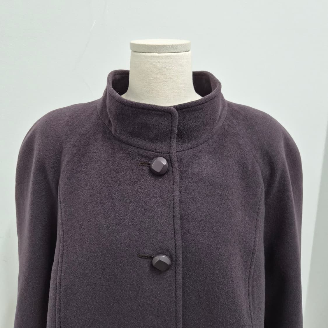 Leilian 캐시미어100 하이넥 클래식 코트 상품이미지4