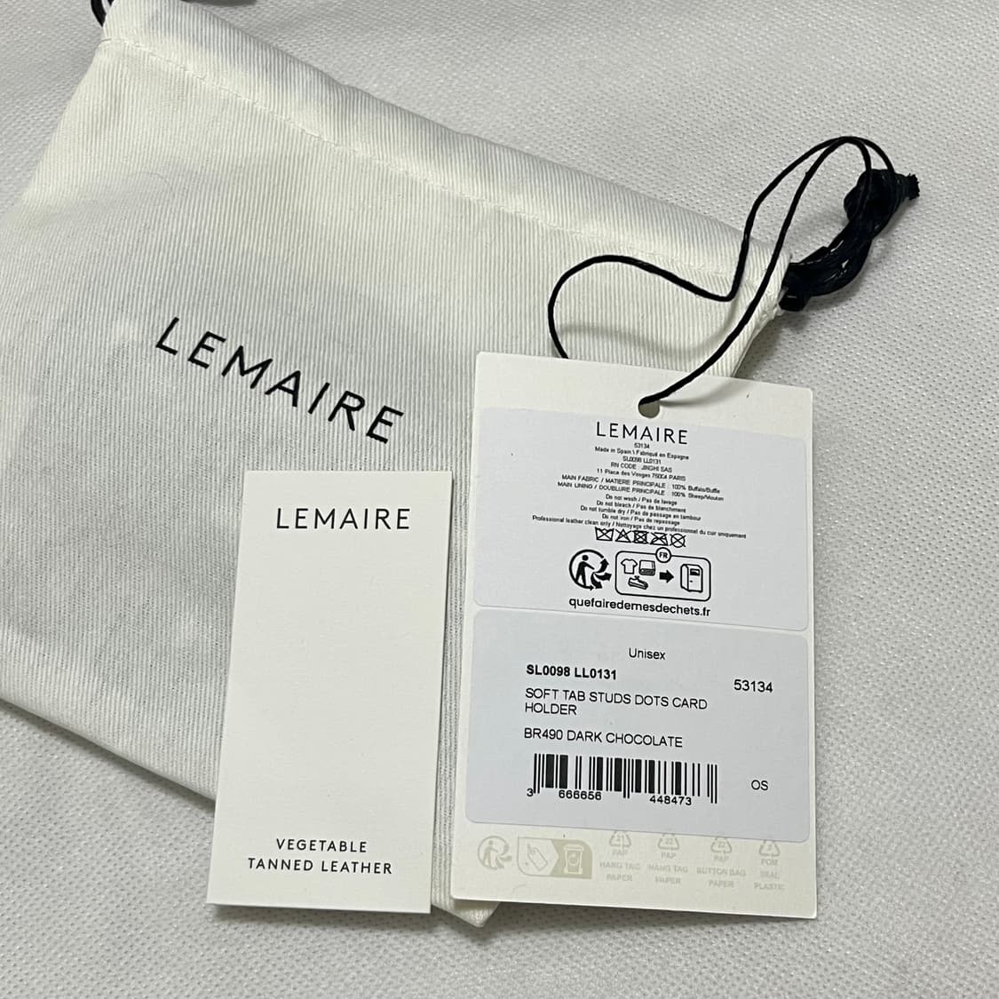 르메르 26ss 소프트탭  스터드 도트 카드지갑/다크 초콜렛 상품이미지5