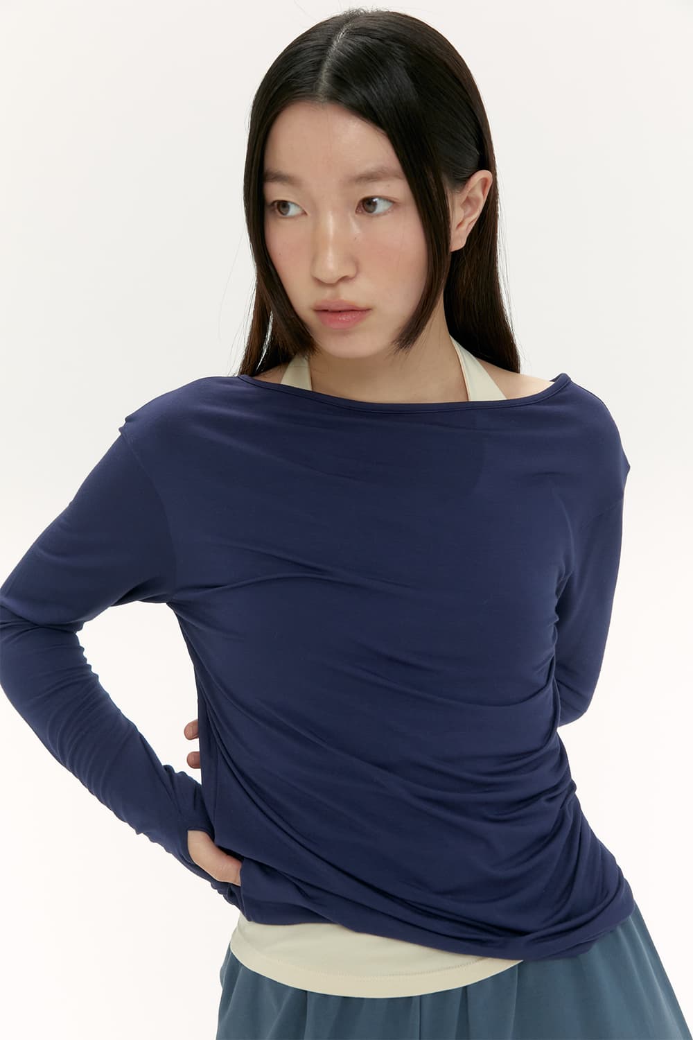 무브웜 워머 티셔츠 나이트블루 M 상품이미지1