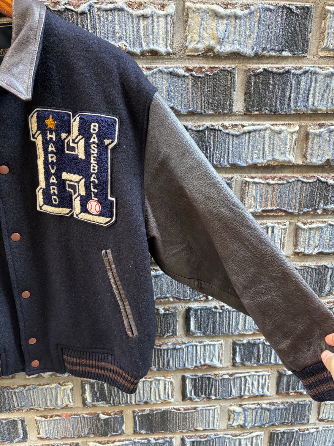 70s 하버드대학교 울레더 바시티자켓 상품이미지3