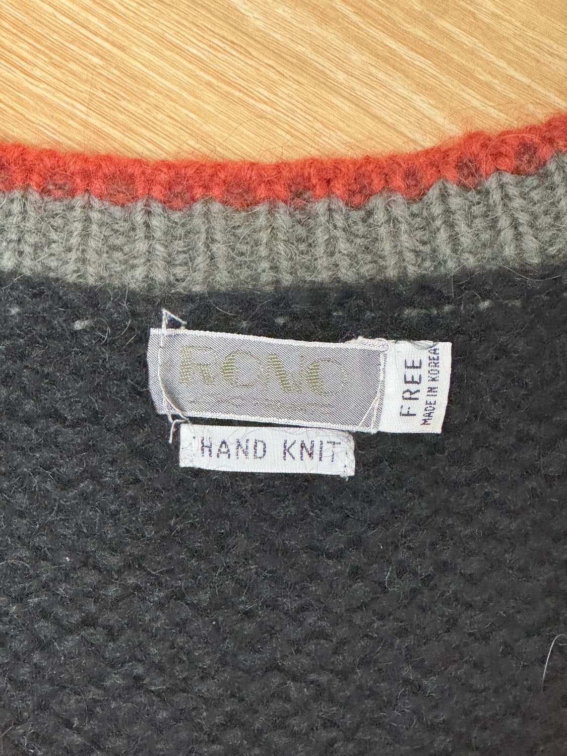 울 92% 한국제조 수작업 크롭 남성 니트 상품이미지2