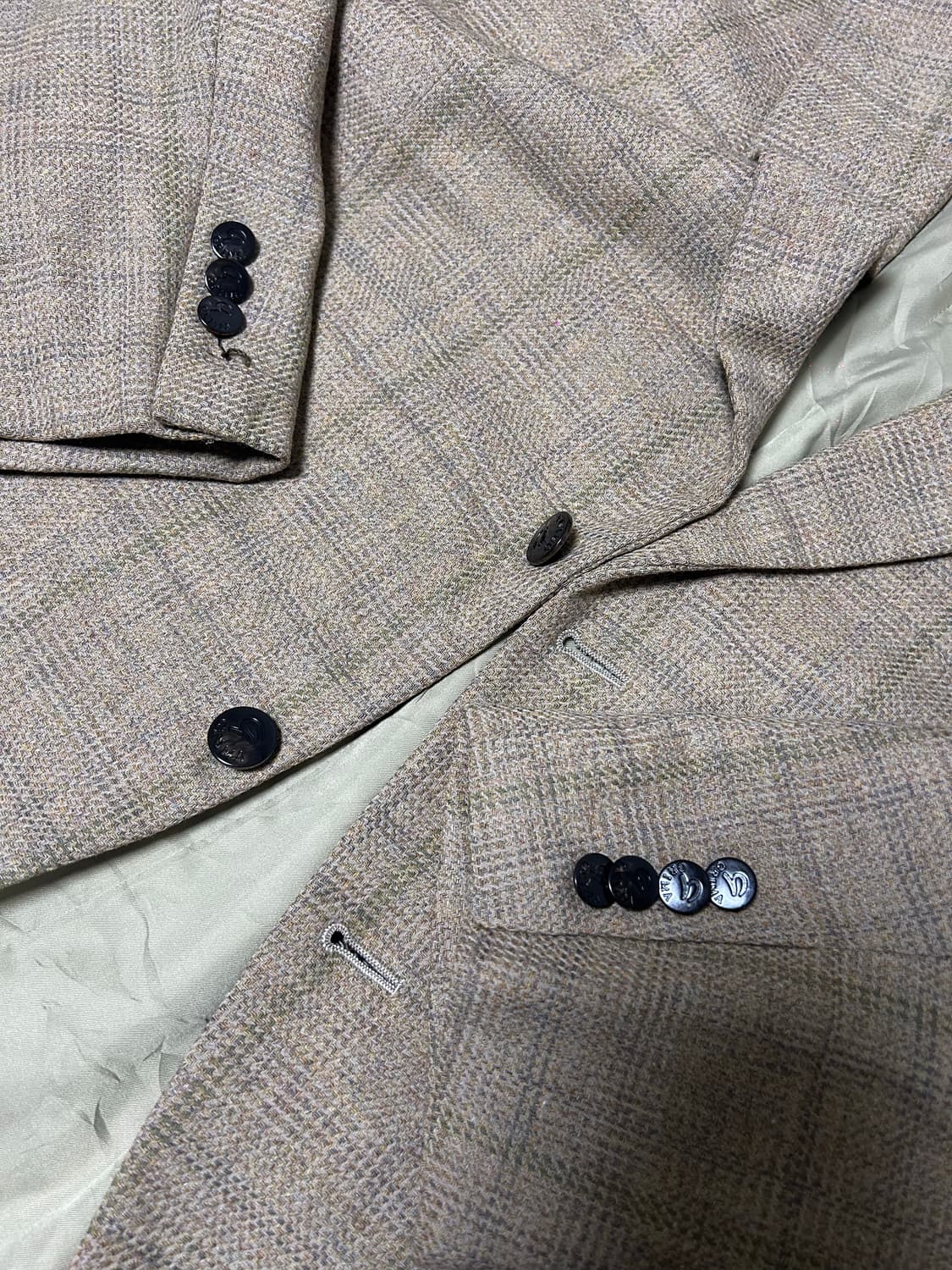 일본판 GRIMA 울 체크 블레이저 사이즈 105~110 상품이미지4