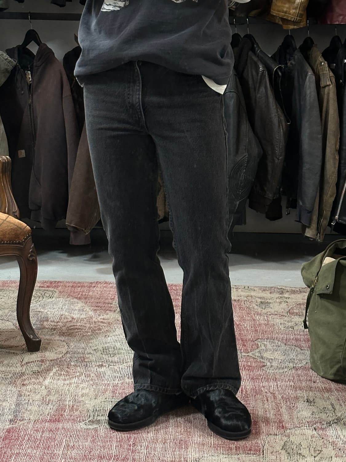 90's USA Made 리바이스 517 블랙 부츠컷 플레어진 상품이미지10