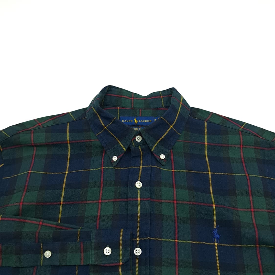 CN883 XL 폴로 랄프로렌 클래식 블랙워치 타탄체크 플란넬 셔츠 남방 상품이미지3