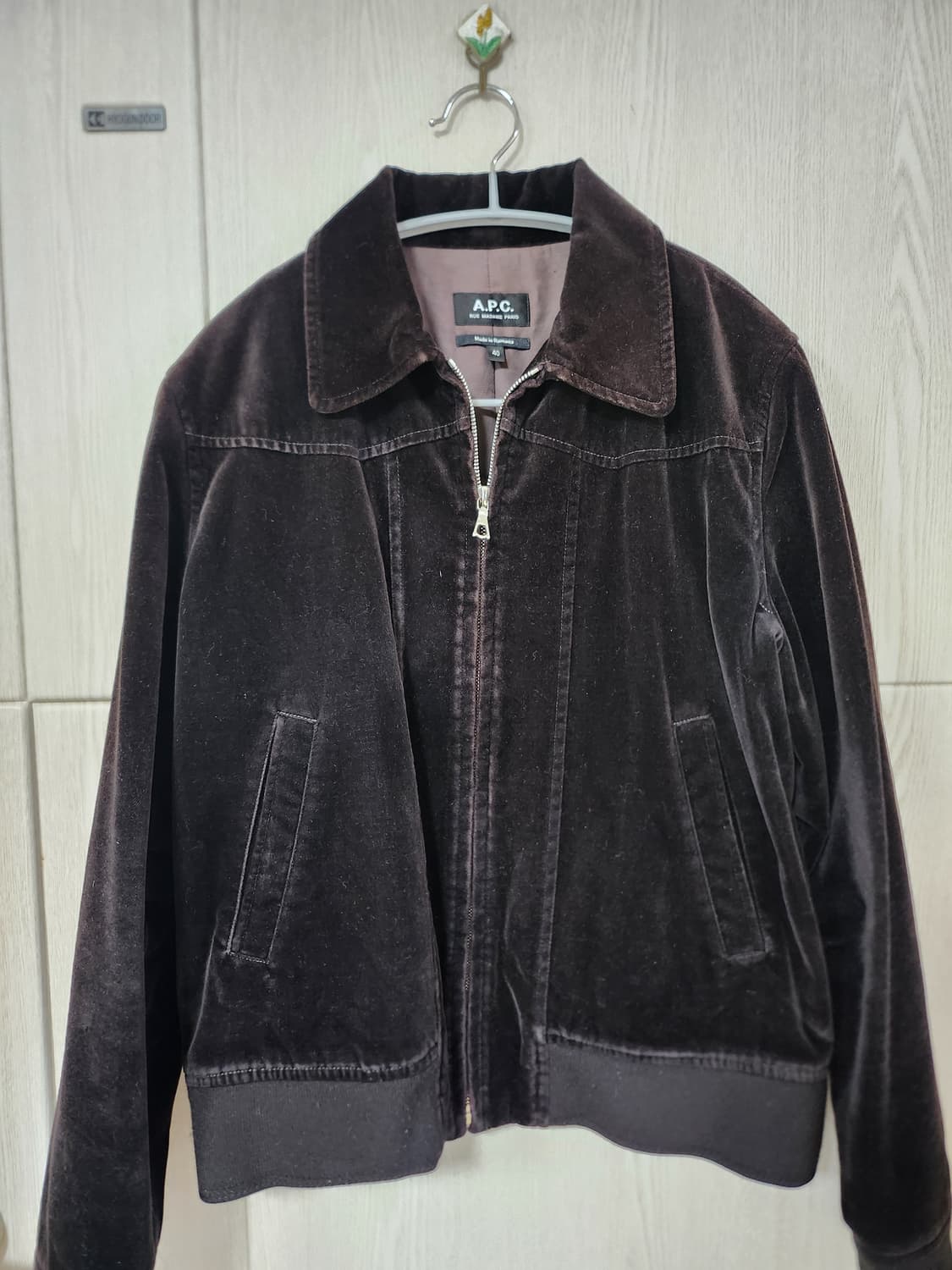 아페쎄 바렛 벨벳 자켓 (카라형) 40 사이즈 상품이미지1