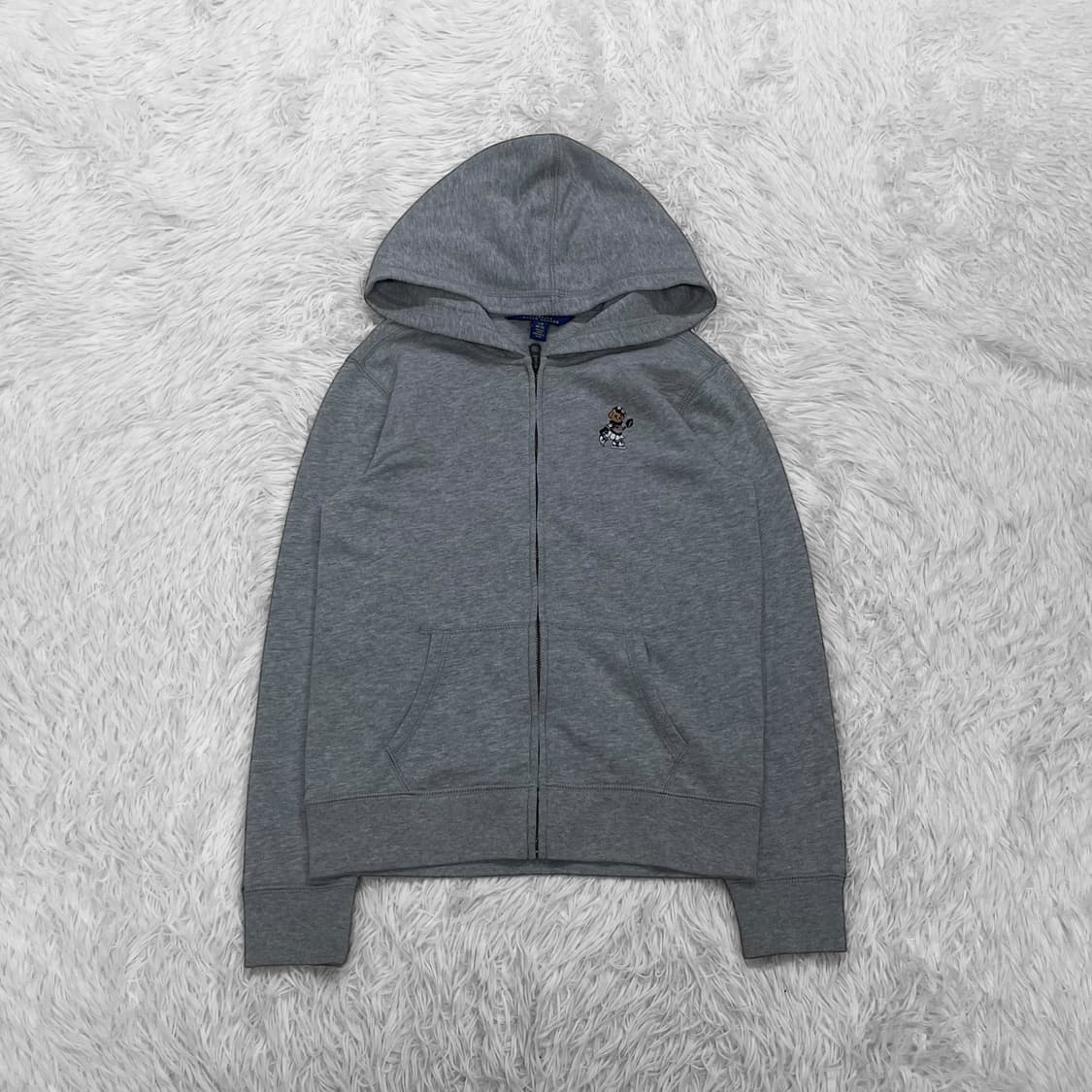 폴로 랄프로렌 걸즈 베어 후드 집업 그레이 상품이미지2