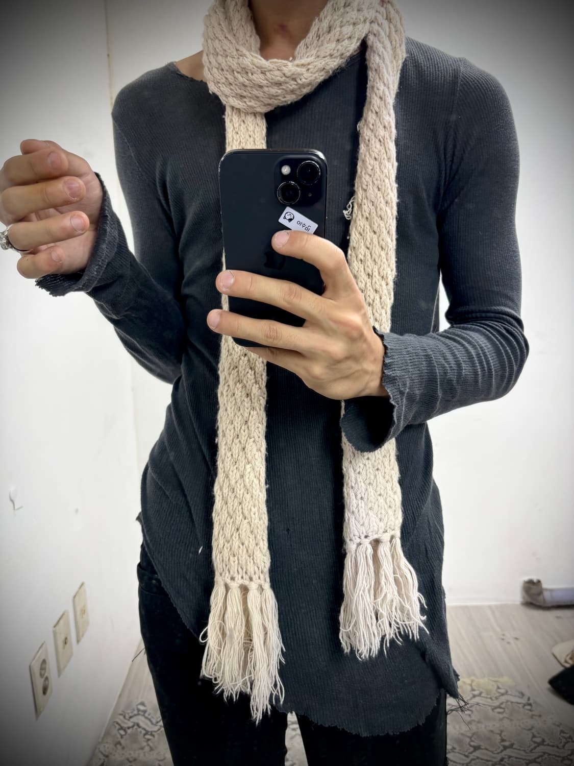 “Vintage” Ivory Long Scarf 상품이미지2