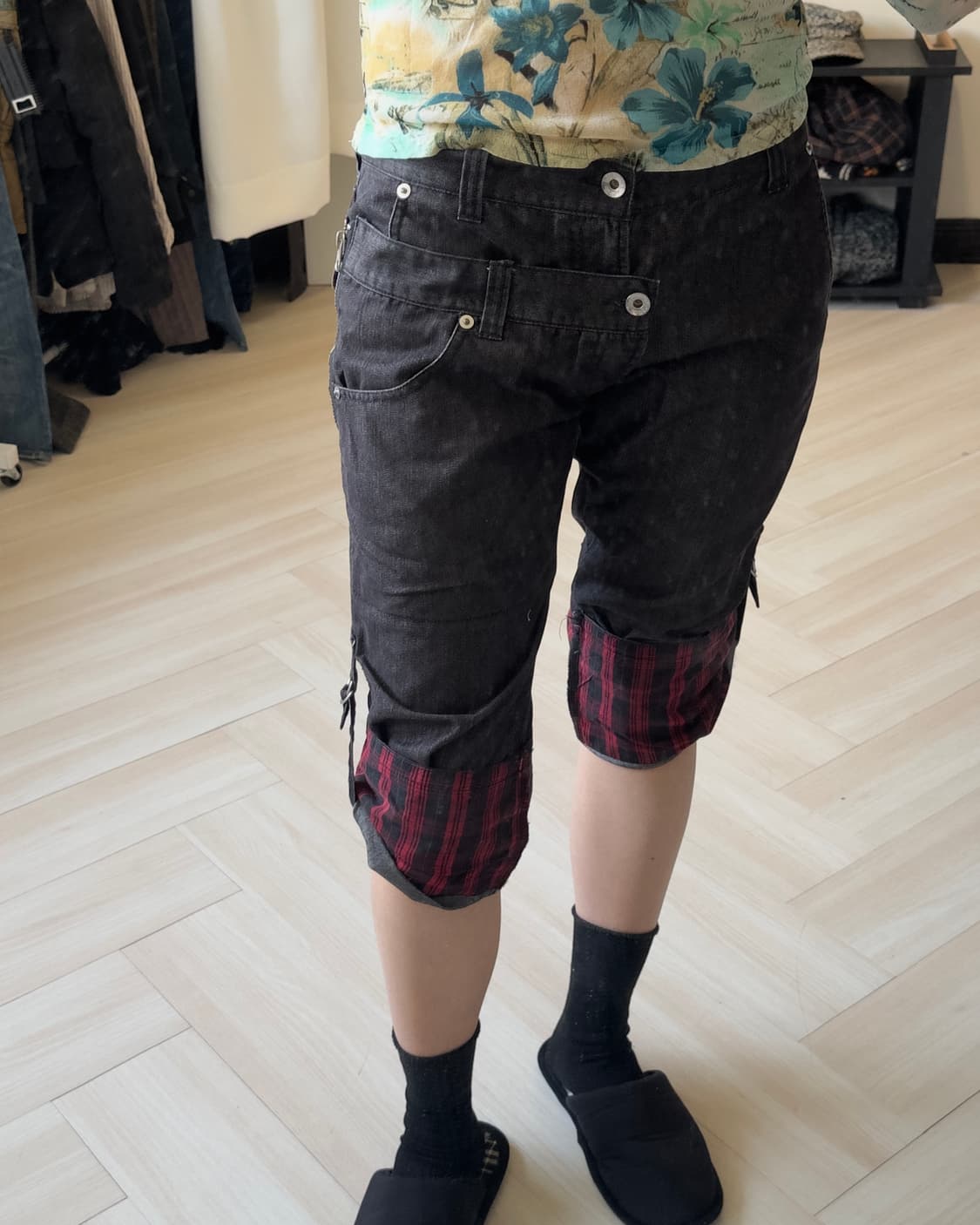 [SEMANTIC DESIGN] two button check denim 상품이미지1