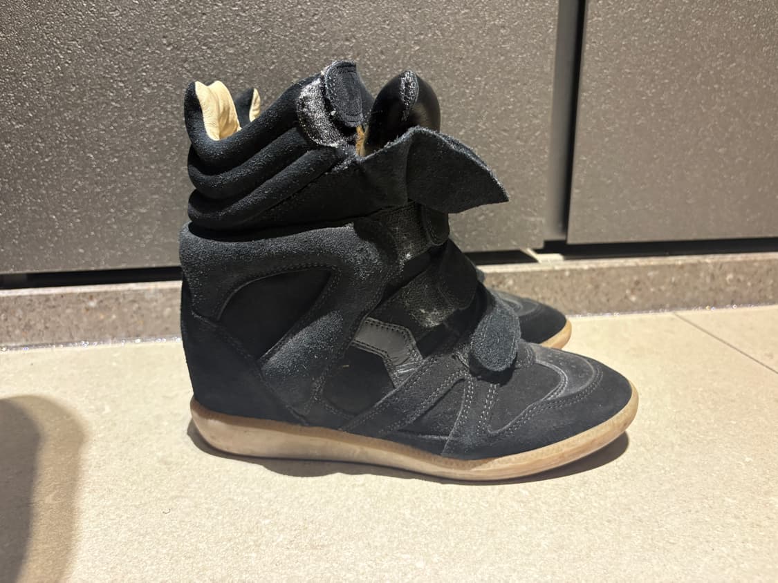 이자벨마랑 Bekett 베켓 스웨이드 벨크로 하이탑 스니커즈 블랙 상품이미지3